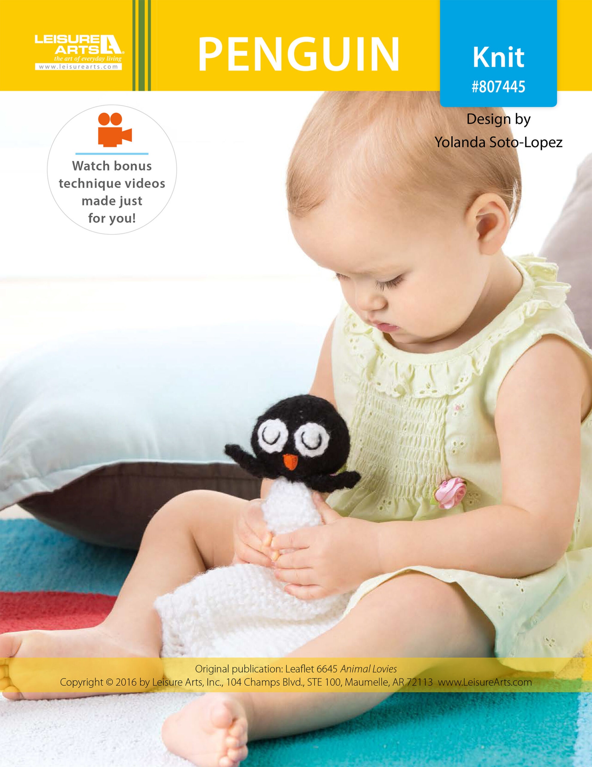 Leisure Arts Animal Lovies Penguin Knit ePattern