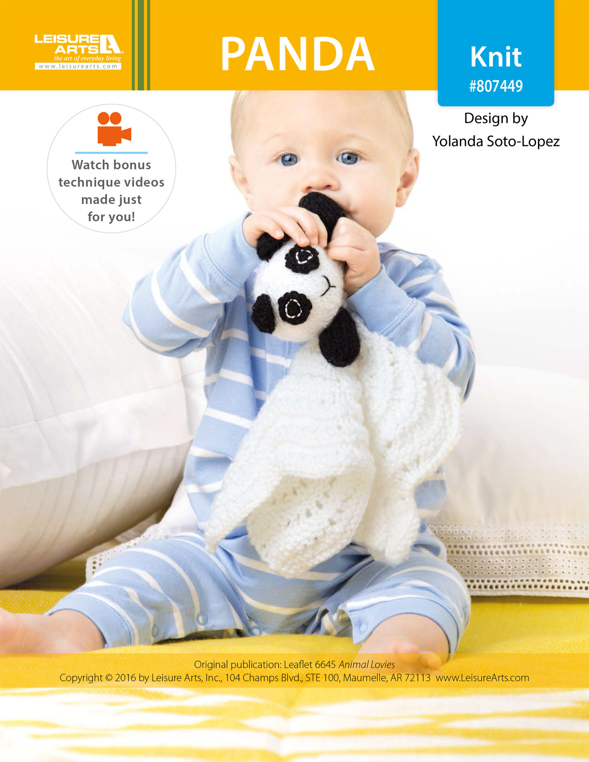 Leisure Arts Animal Lovies Panda Knit ePattern