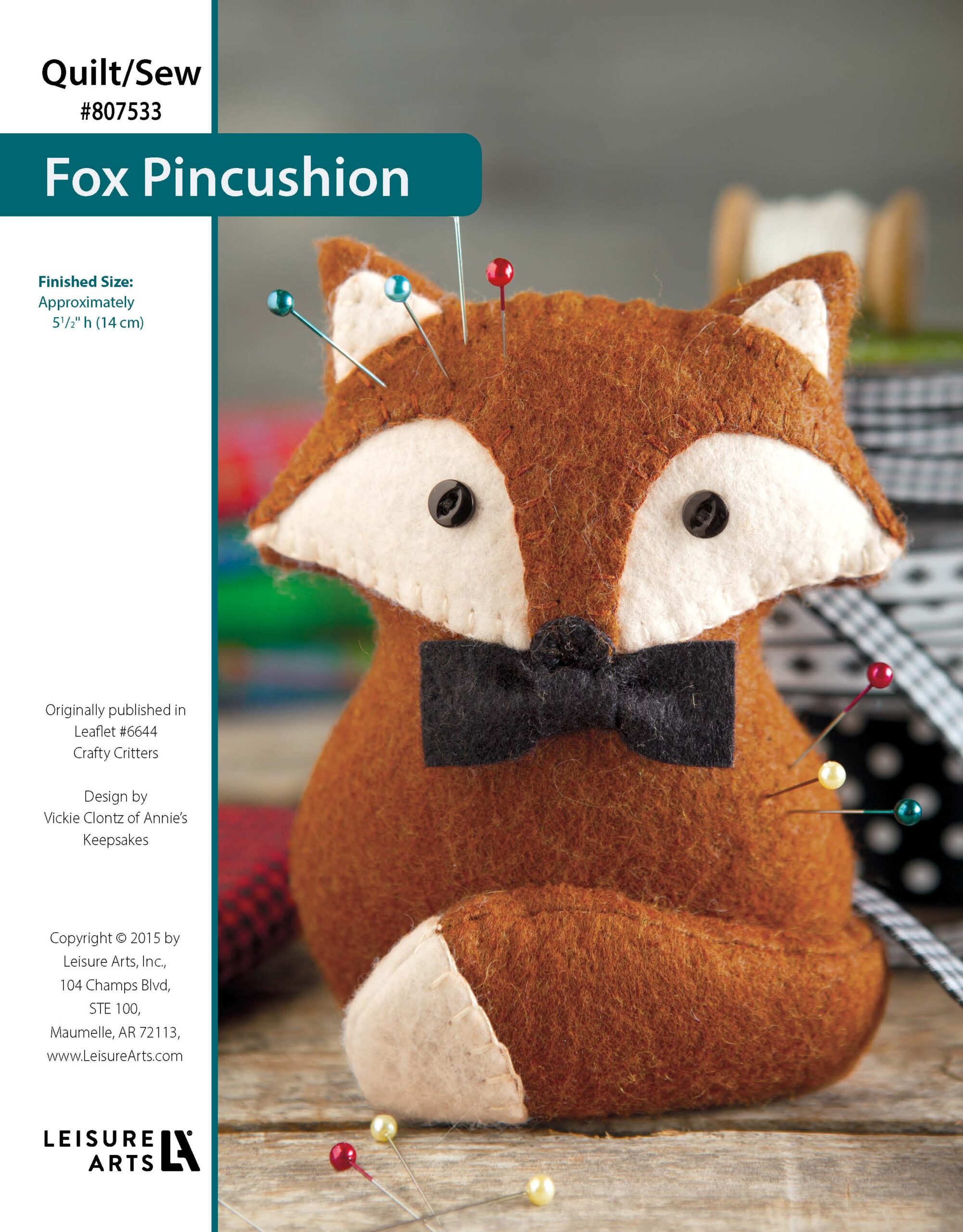 Leisure Arts Crafty Critters Fox Pincushion ePattern