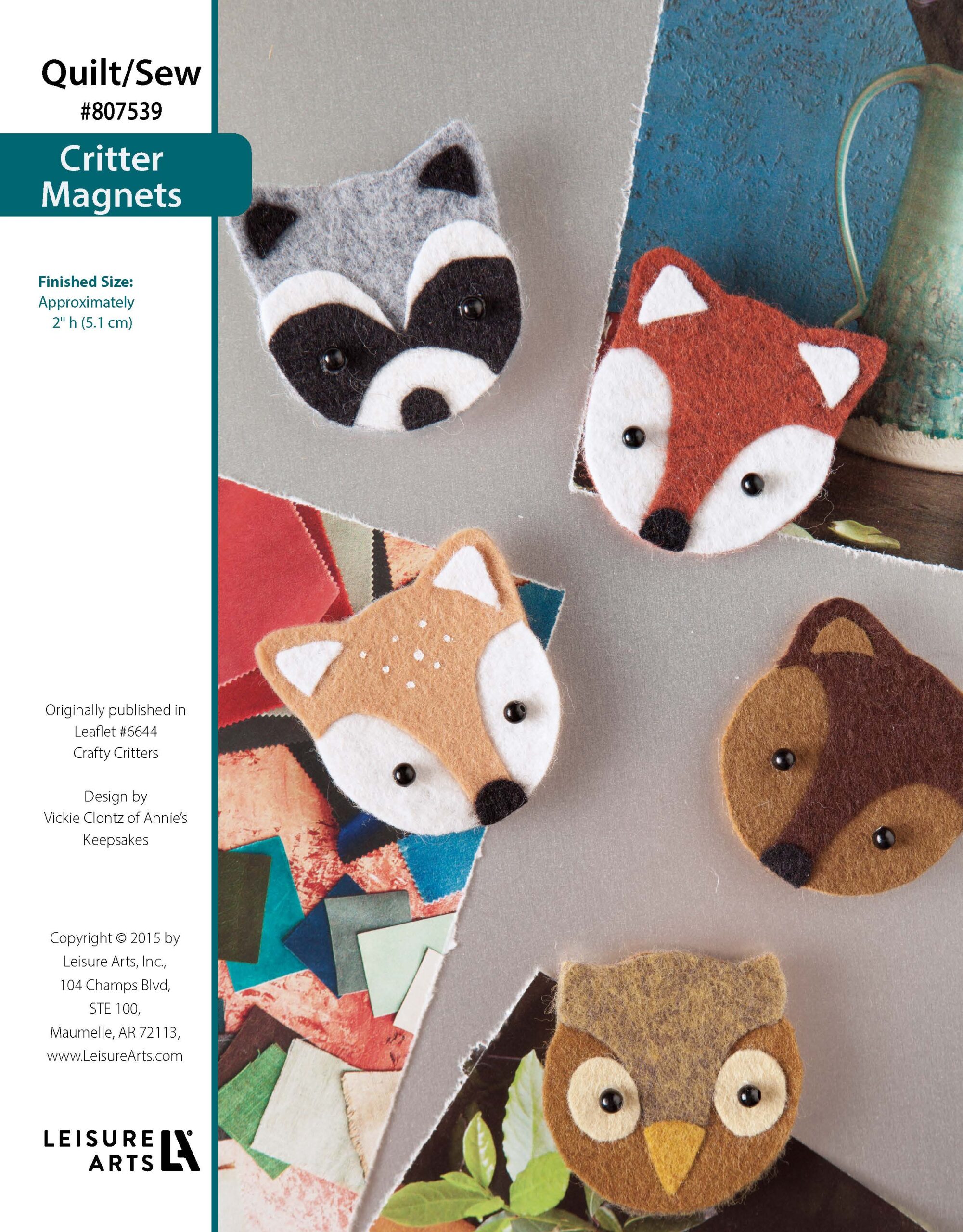 Leisure Arts Crafty Critters Critter Magnets ePattern