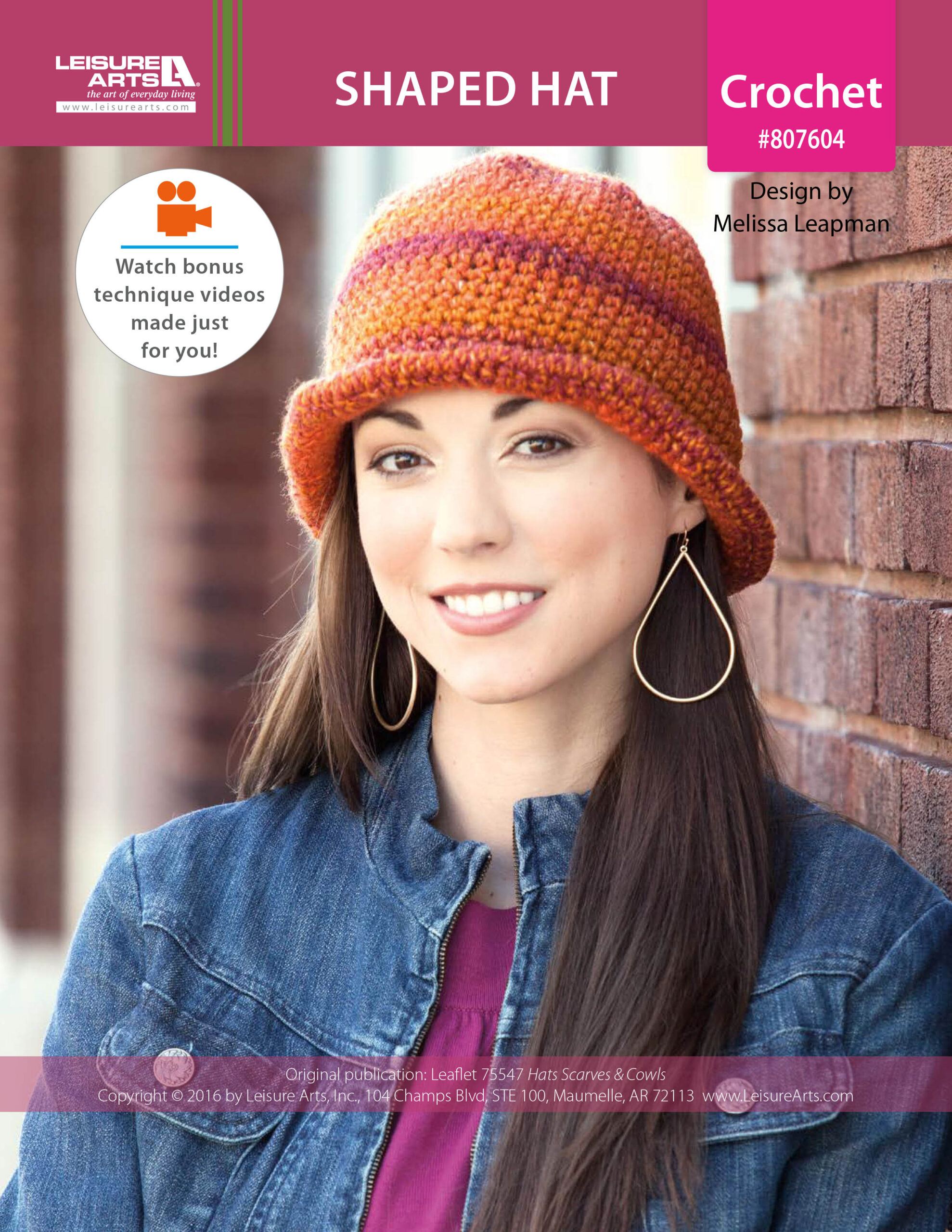 Leisure Arts Hats Scarves Cowls Shaped Hat Crochet ePattern