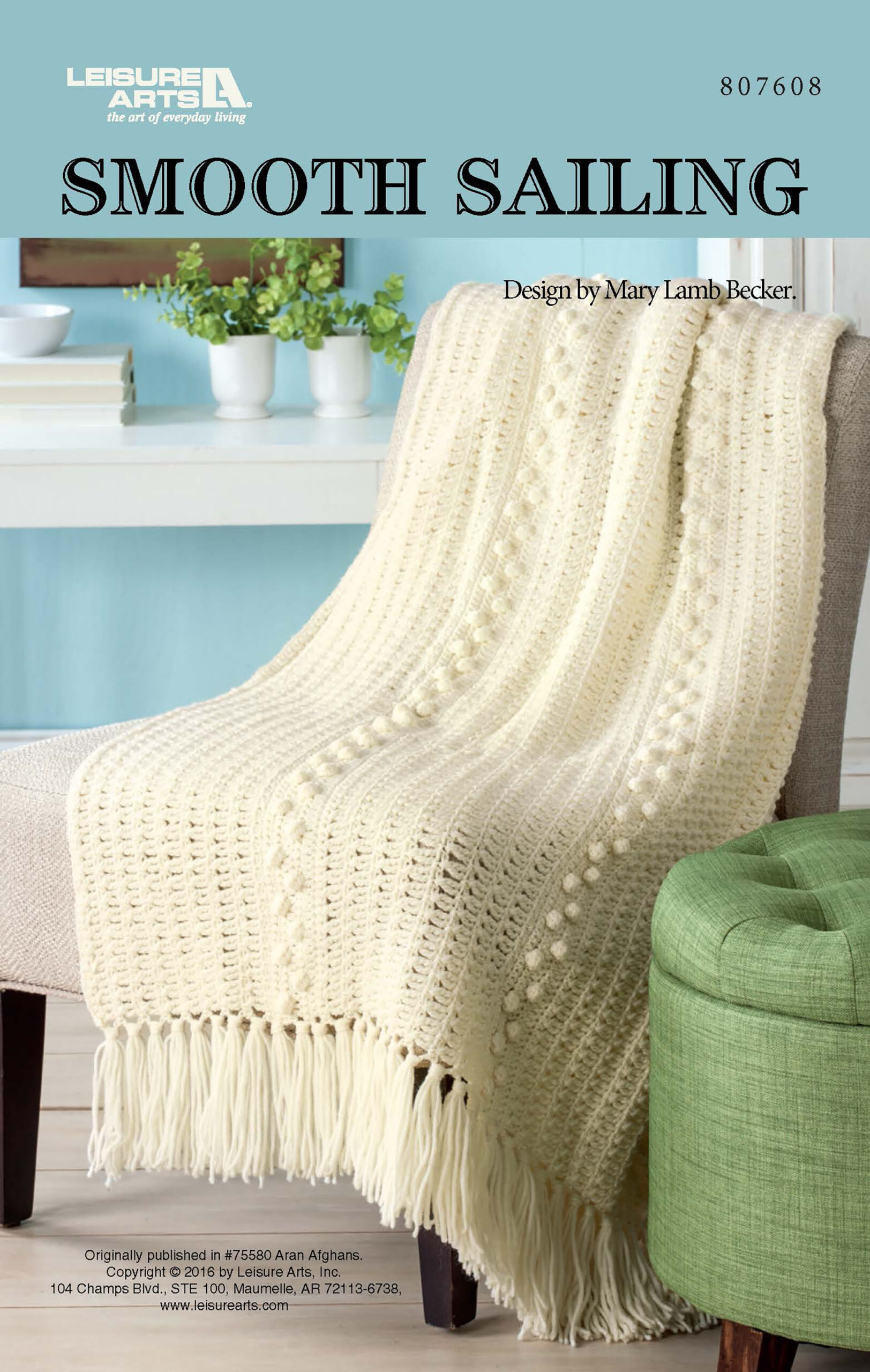 Leisure Arts Aran Afghans Smooth Sailing Crochet ePattern