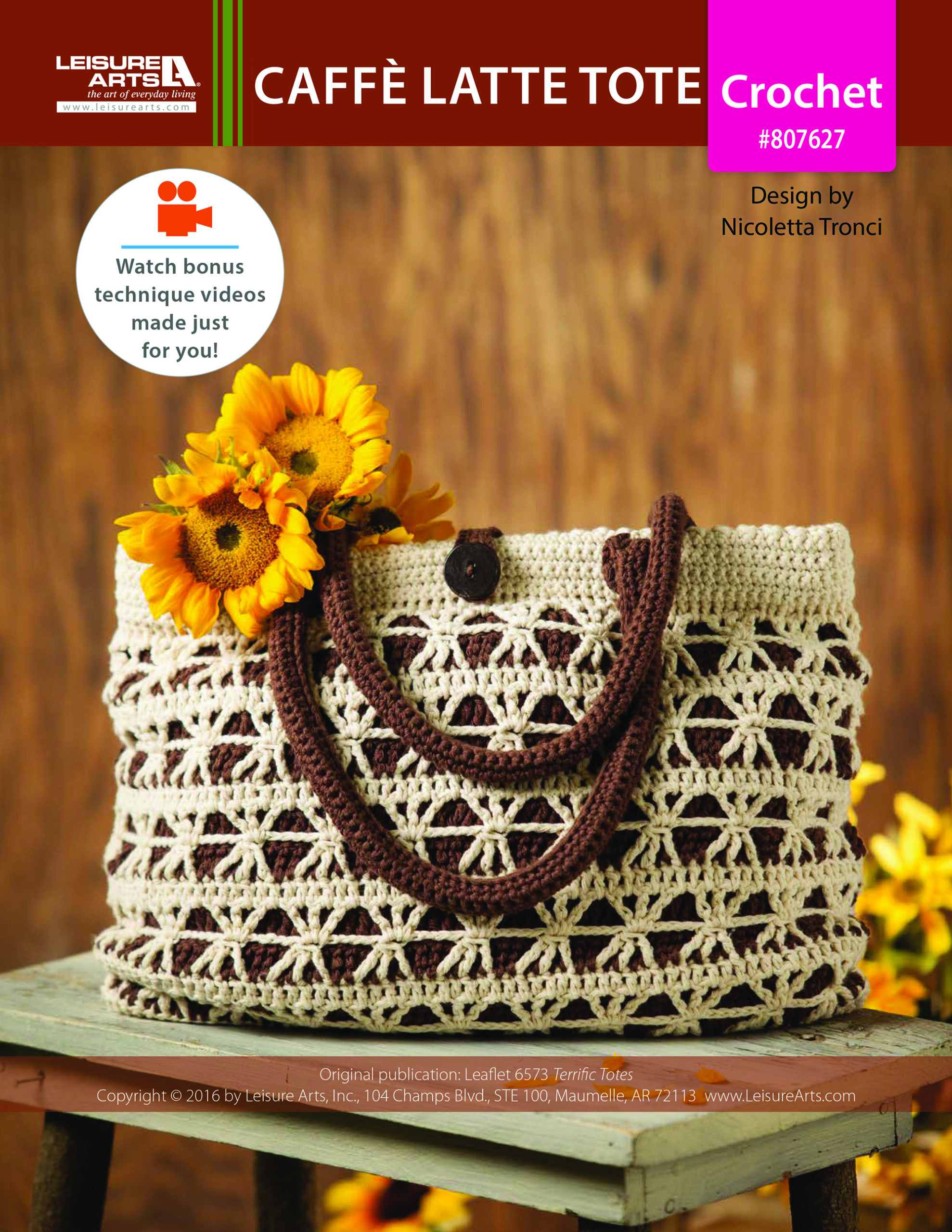 Leisure Arts ePattern Cafe Latte Tote