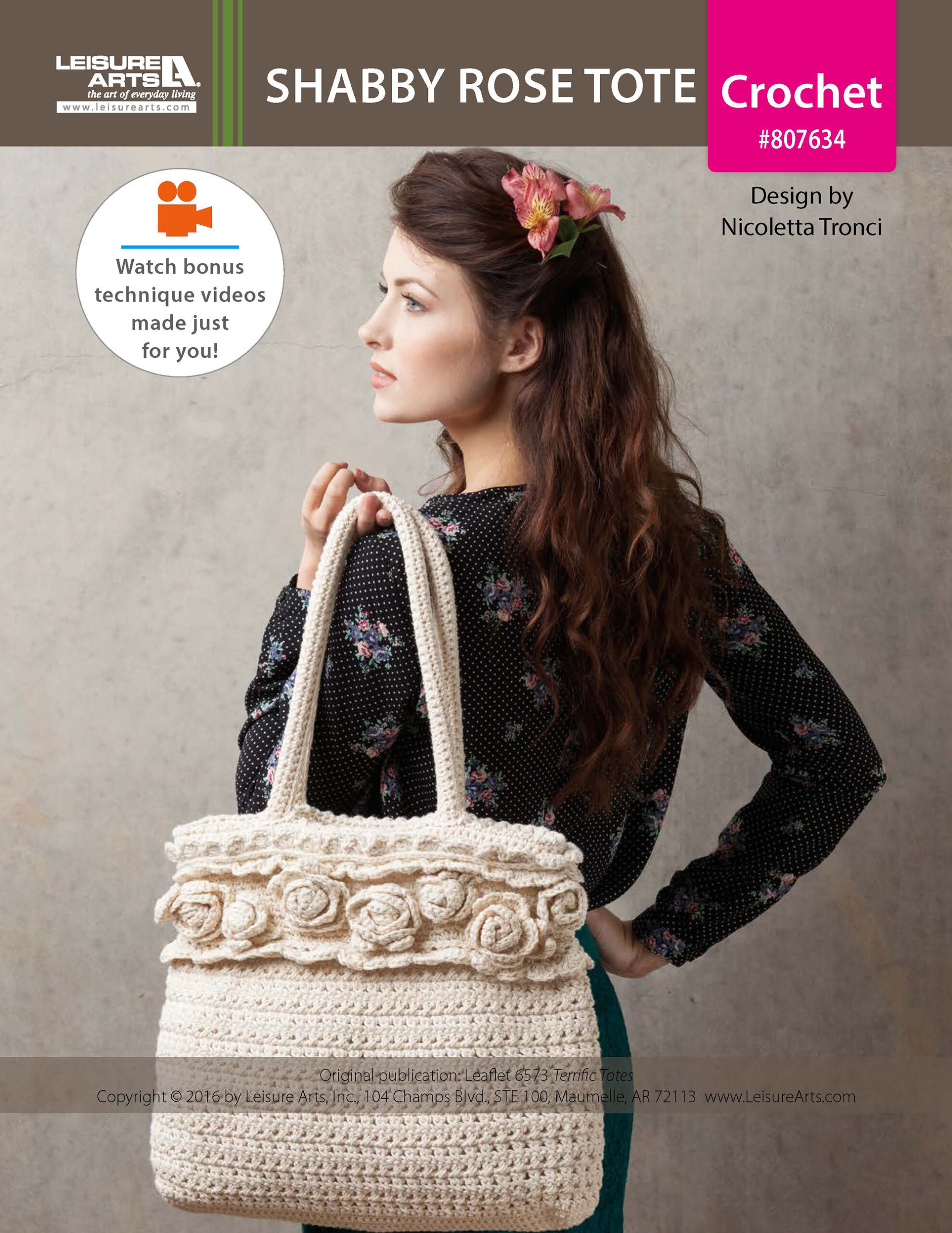 Leisure Arts ePattern Shabby Rose Tote