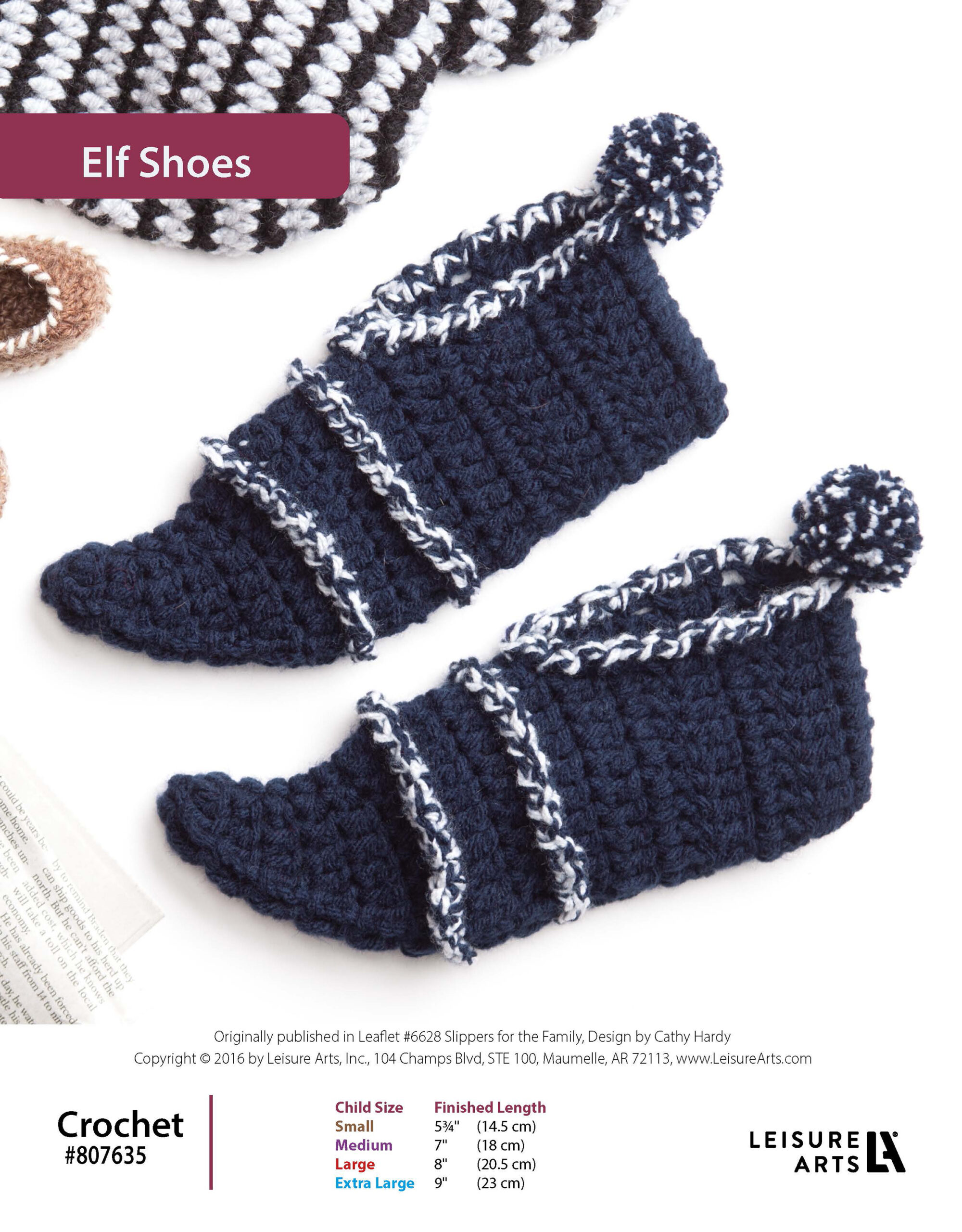 Leisure Arts Crochet Slippers For The Family Elf Shoes ePattern