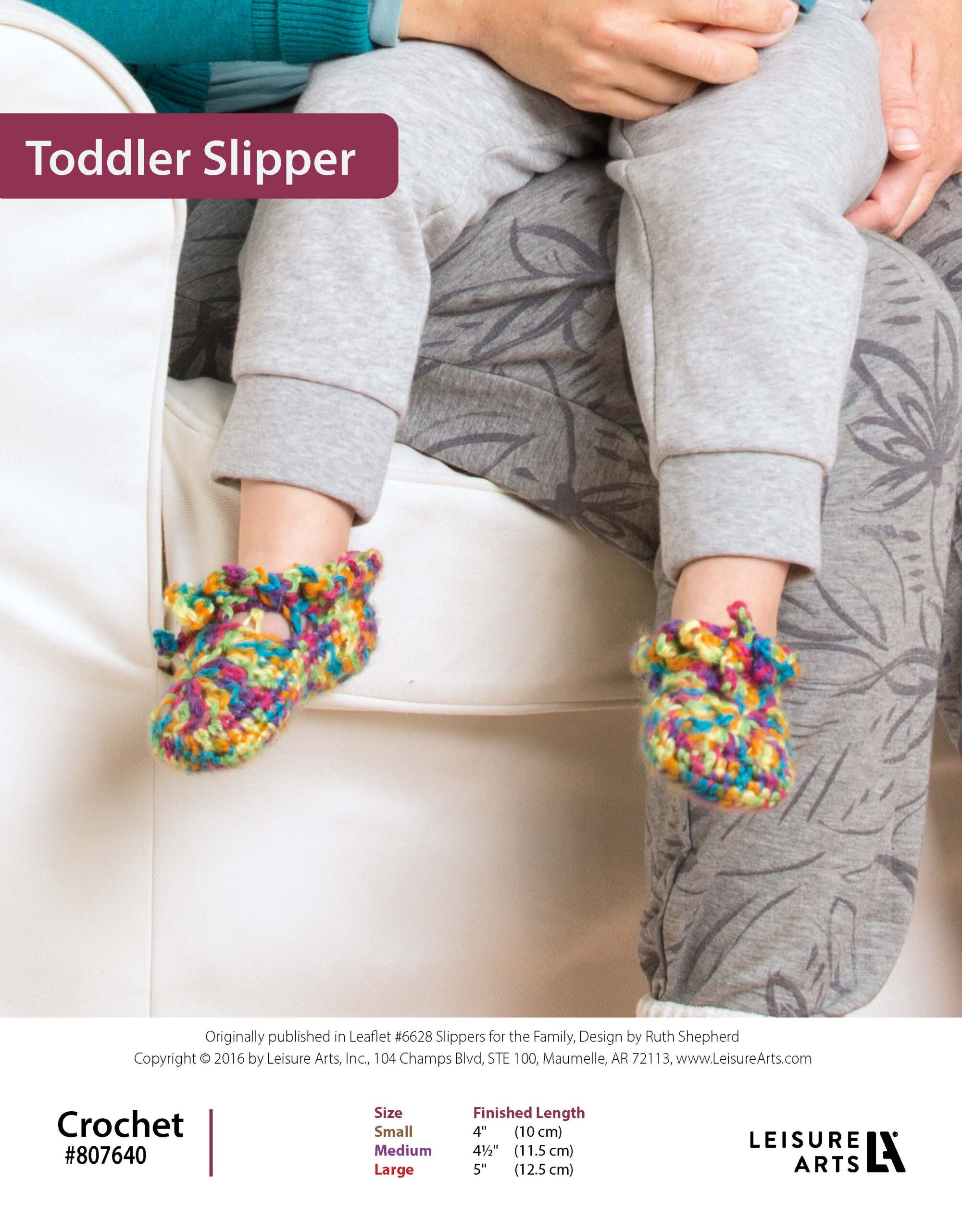 Leisure Arts Crochet Slippers For The Family Toddler ePattern