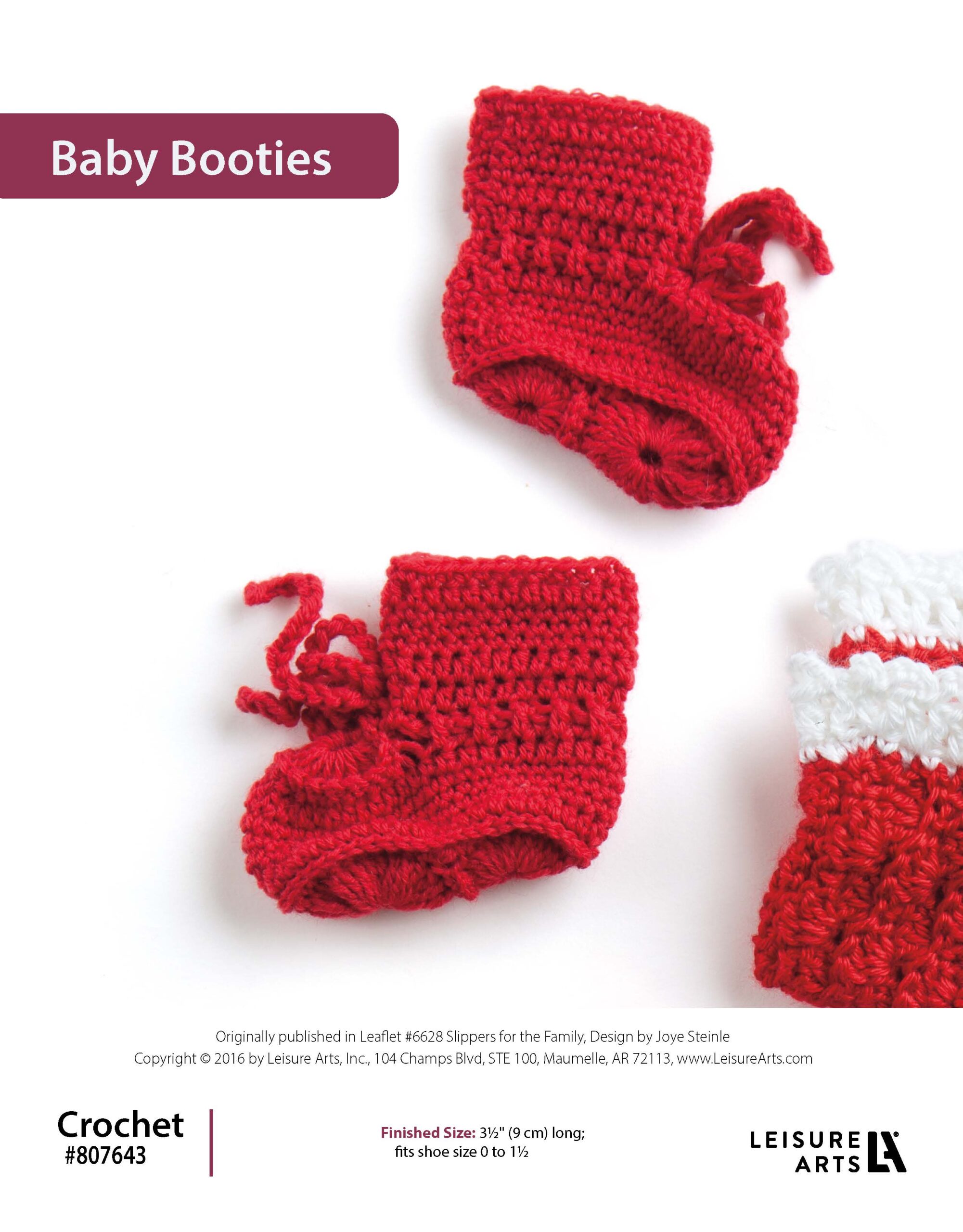 Leisure Arts Crochet Slippers For The Family Baby Booties ePattern