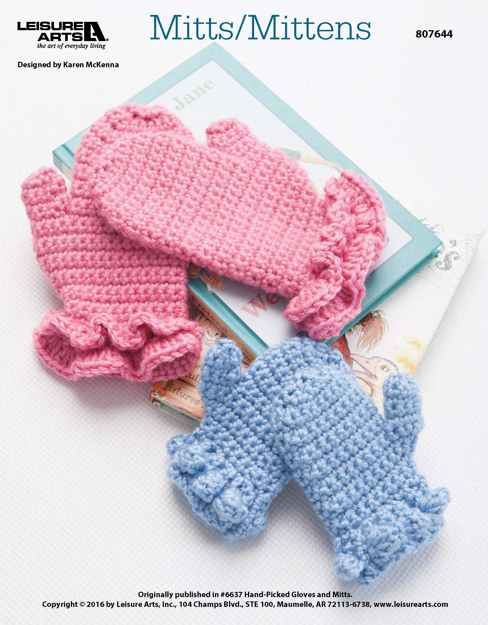Leisure Arts HandPicked Mitts Mittens Crochet ePattern