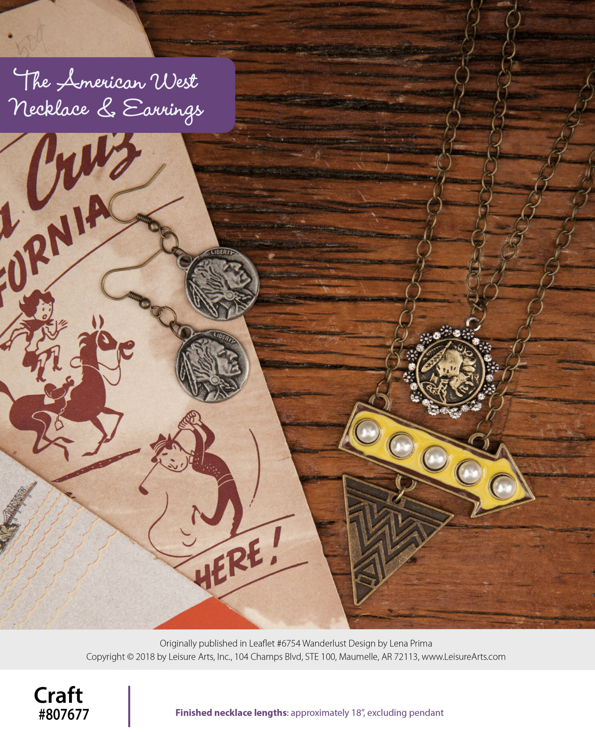 Leisure Arts Wanderlust Travel Inspired Jewelry The American West Necklace and Earring ePattern
