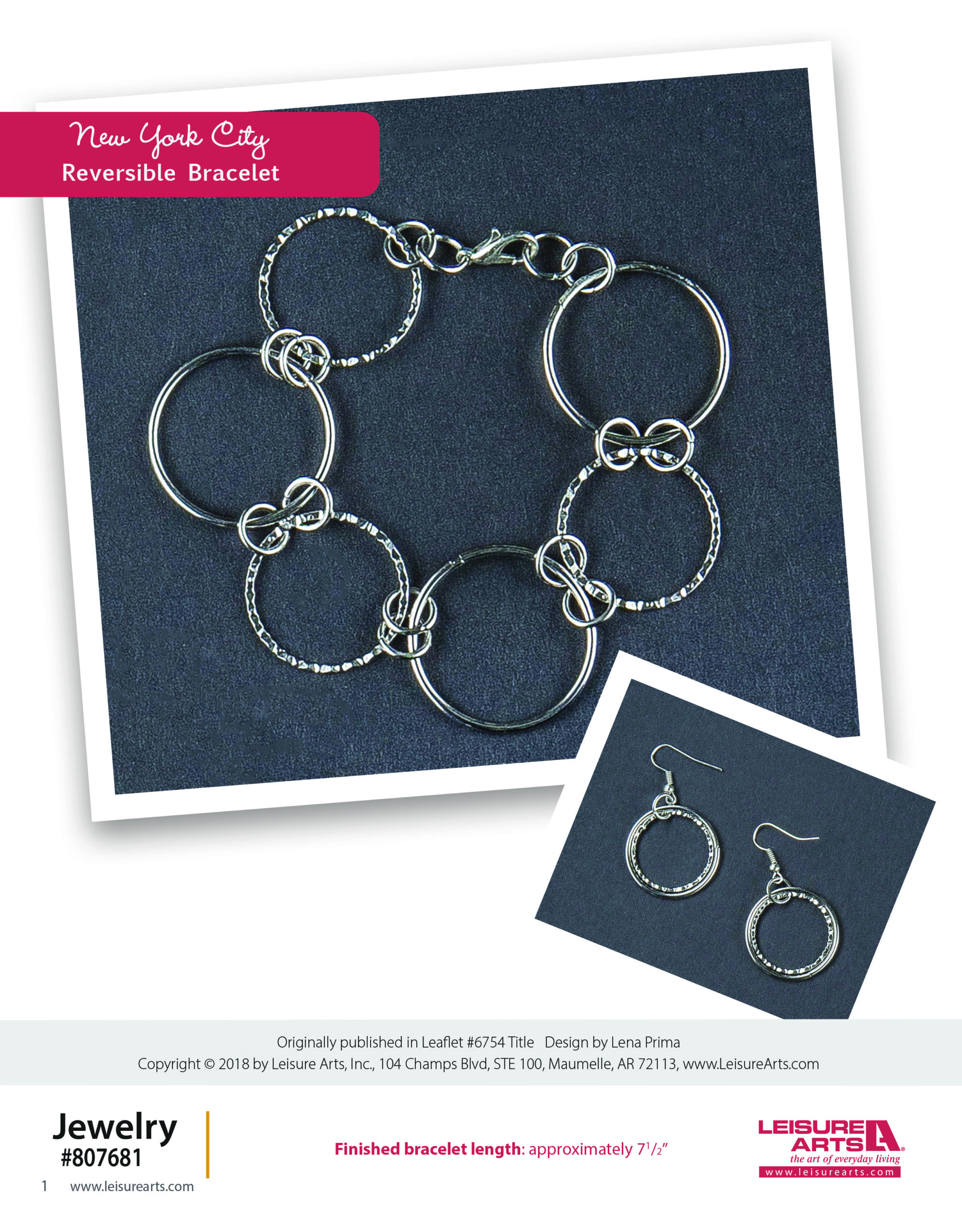 Leisure Arts Wanderlust Travel Inspired Jewelry New York City Bracelet ePattern