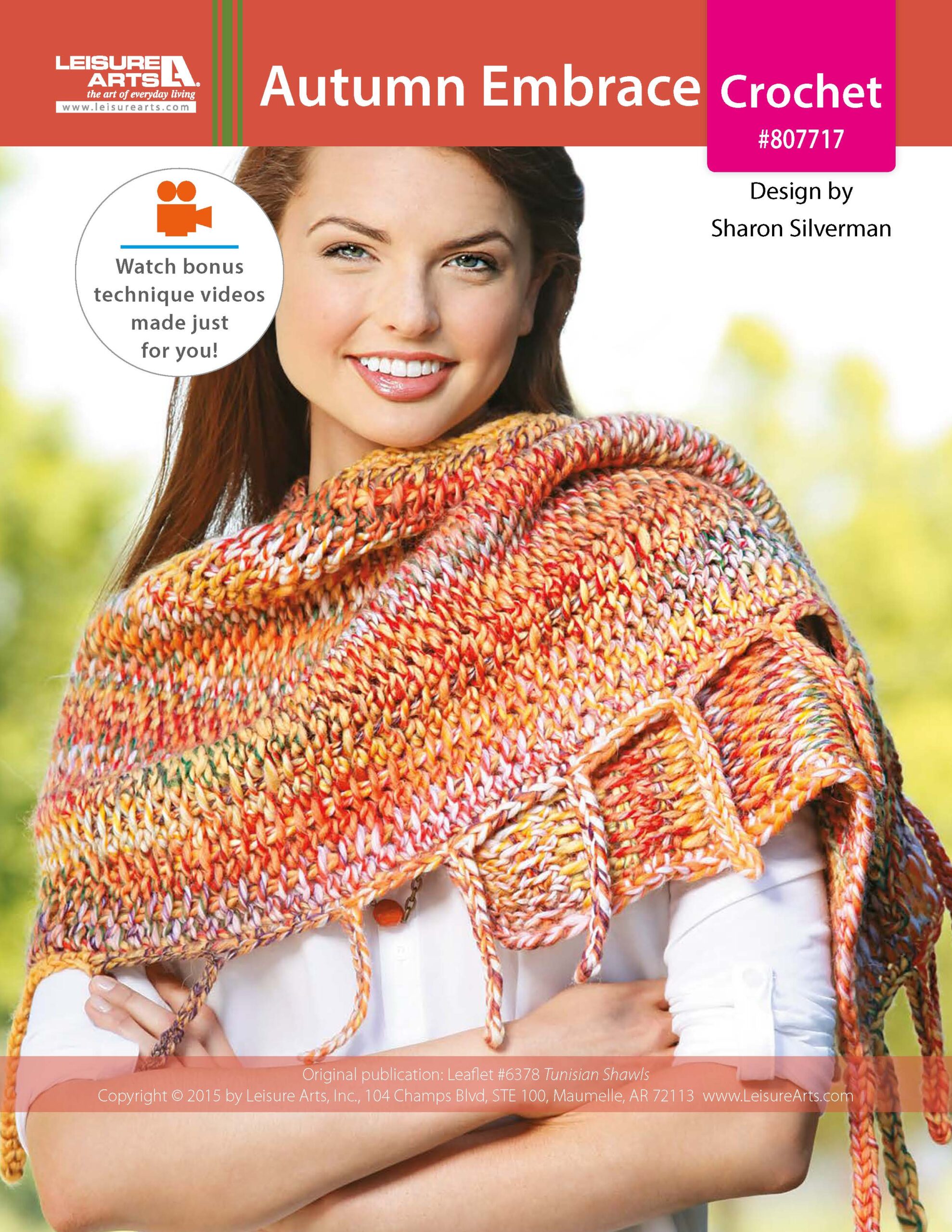Leisure Arts Tunisian Shawls Autumn Embrace Crochet ePattern