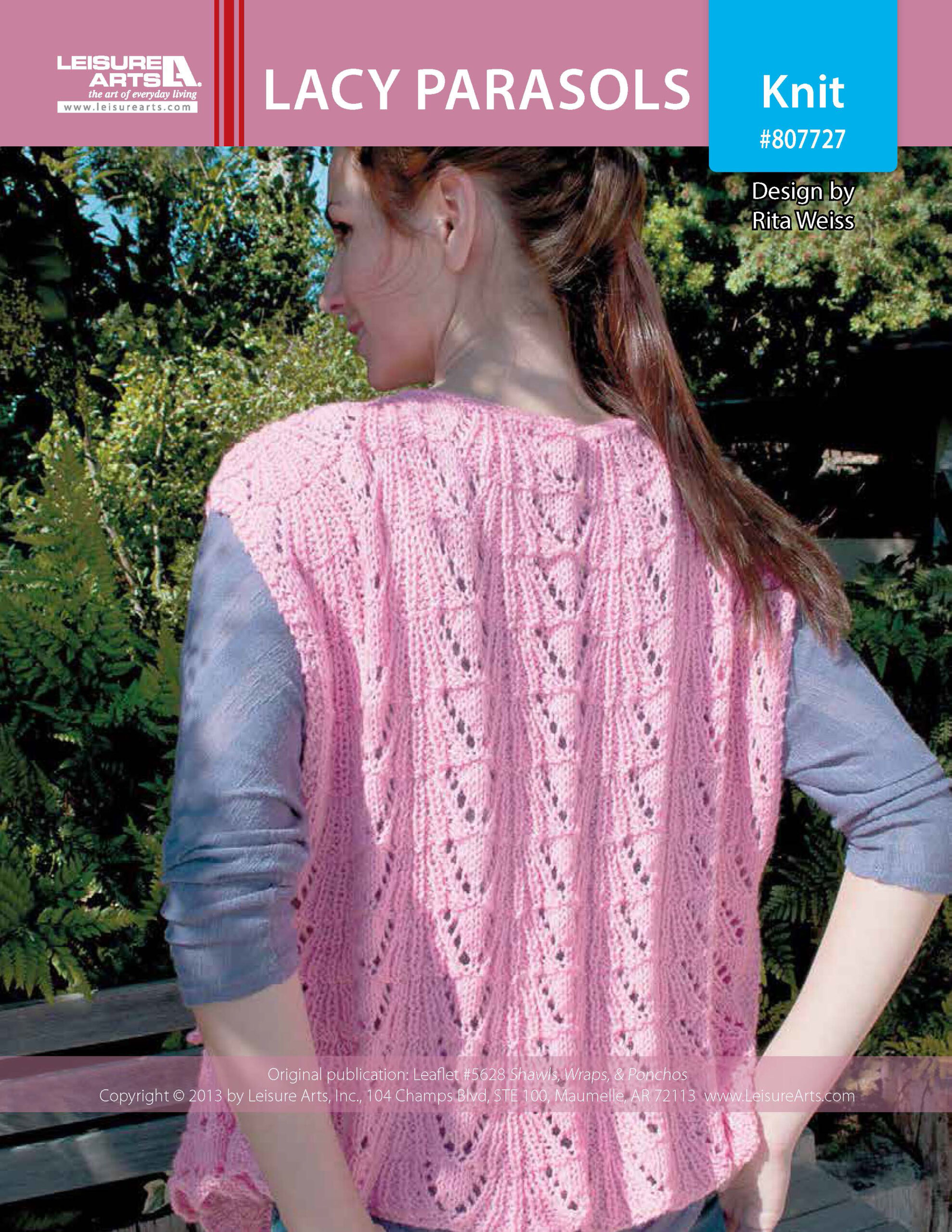 Leisure Arts Shawls Wraps Ponchos Lacy Parasols Knit ePattern