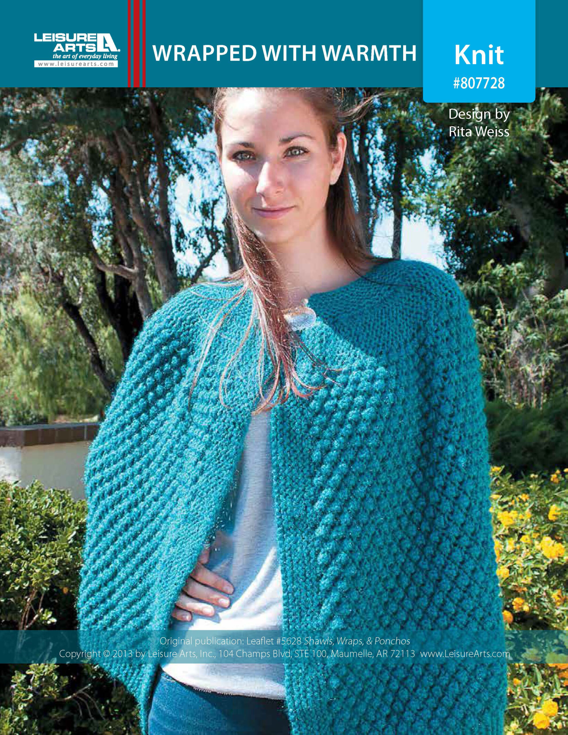 Leisure Arts Shawls Wraps Ponchos Wrapped With Warmth Knit ePattern