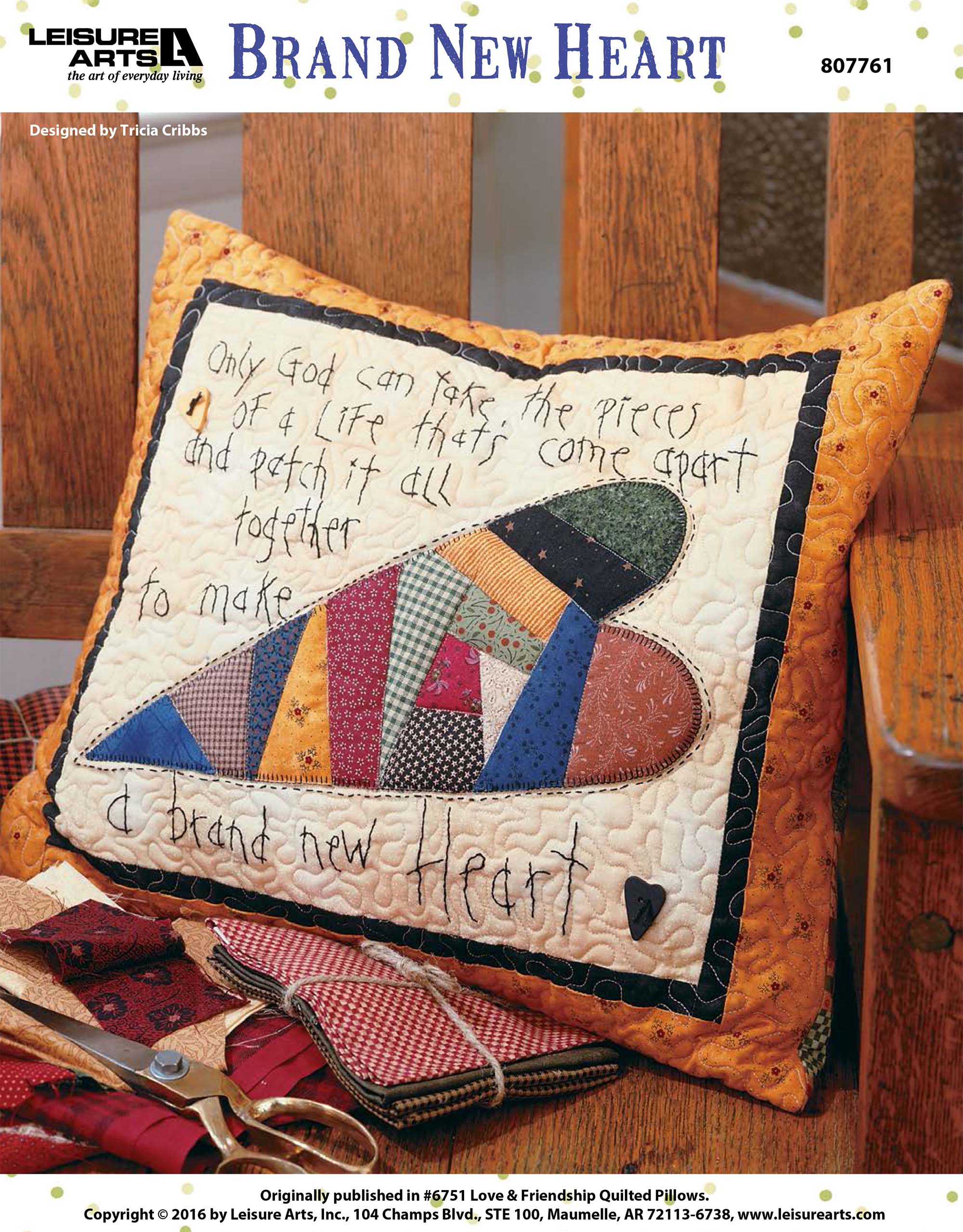 Leisure Arts Love Friendship Quilted Pillows Brand New Heart Quilt ePattern