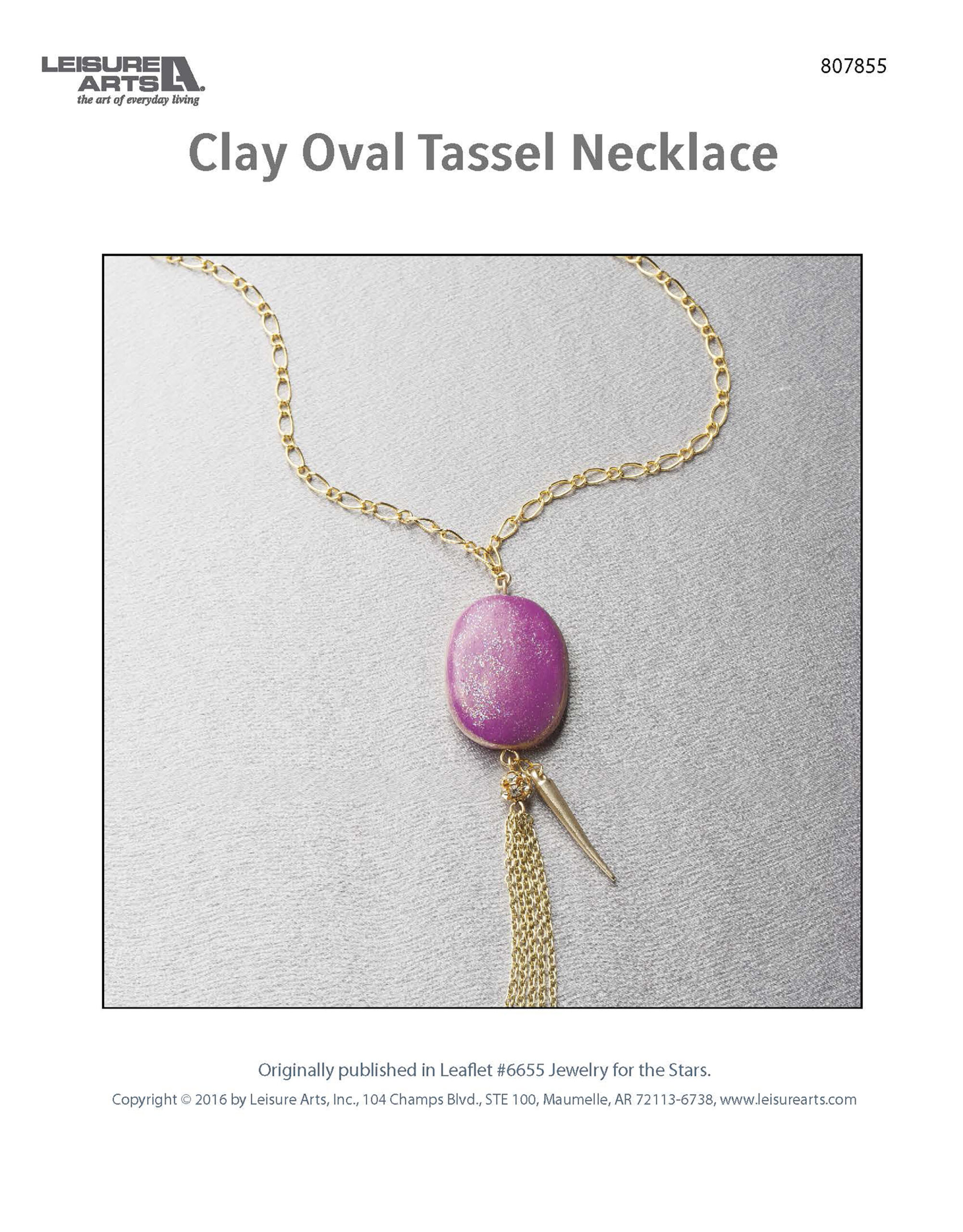 Leisure Arts Jewelry for the Stars ePattern Clay Oval Tassel Necklace