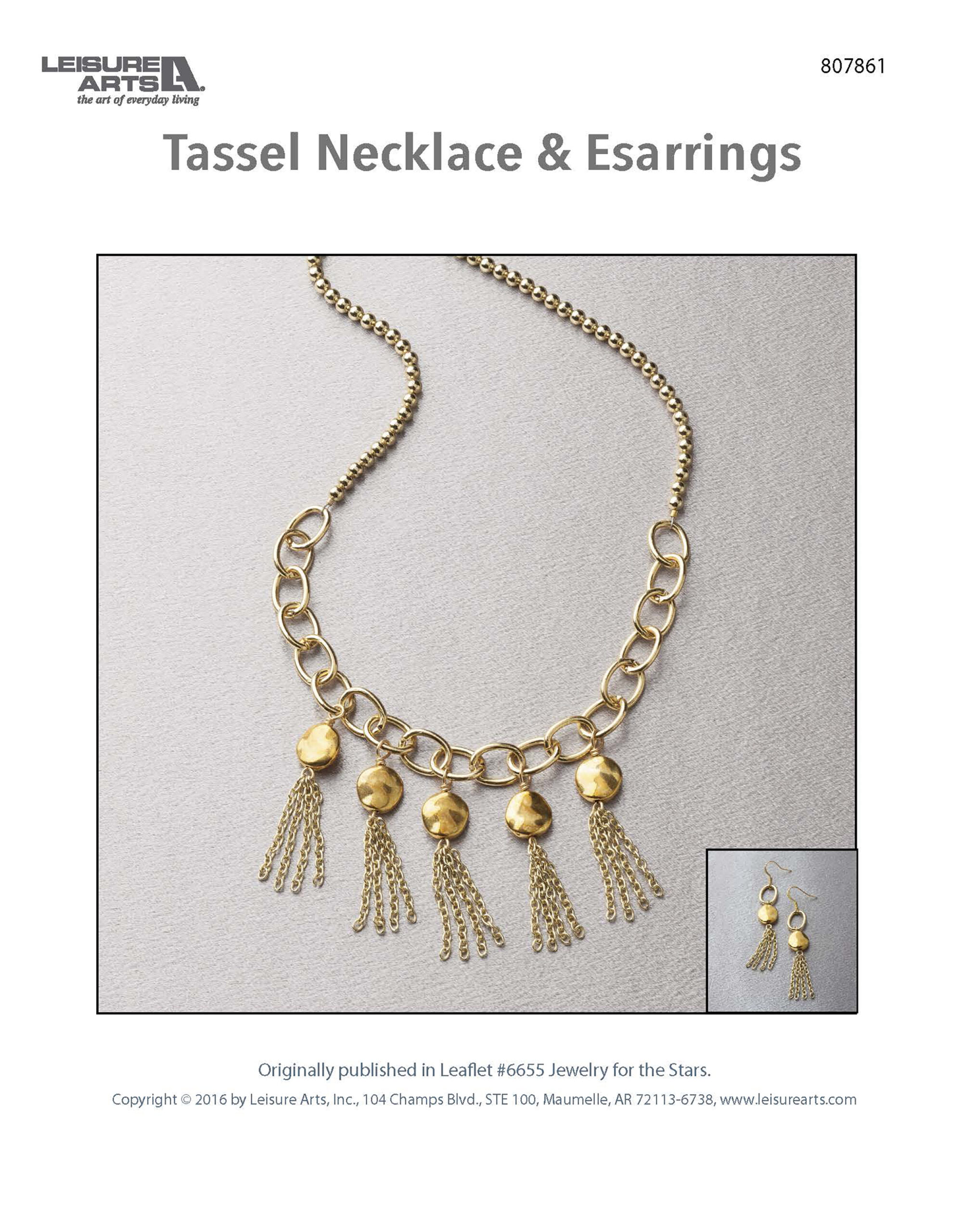 Leisure Arts Jewelry for the Stars ePattern Tassel Necklace Earrings