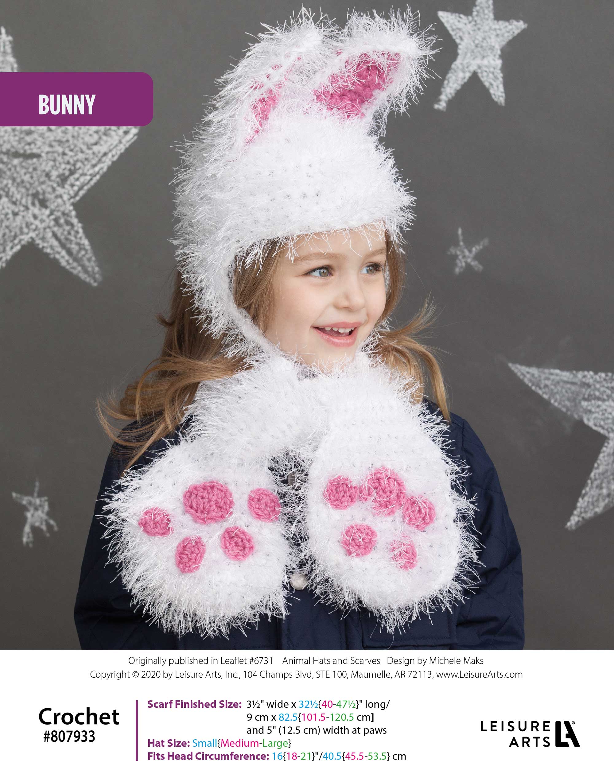 Leisure Arts Animal Hats Scarves Bunny Crochet ePattern