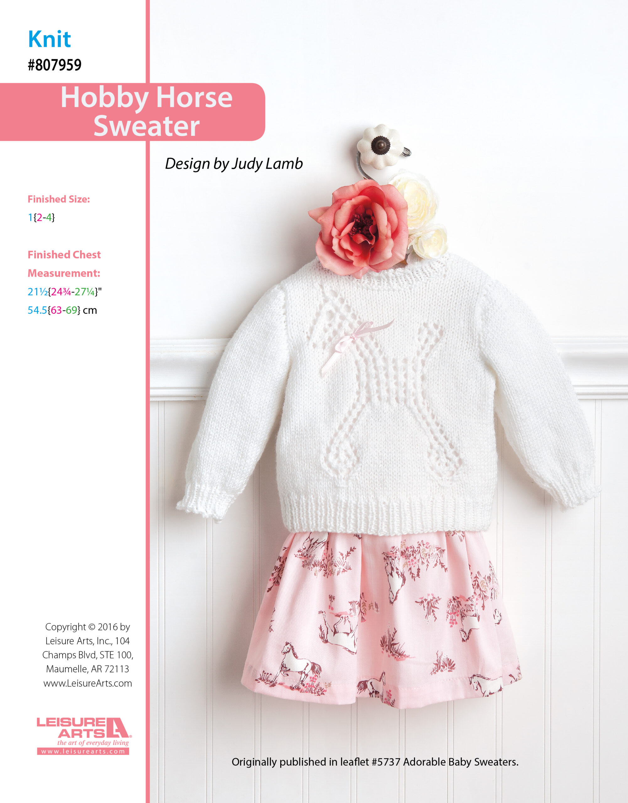 Leisure Arts Adorable Baby Sweaters Horse Sweater Knit ePattern
