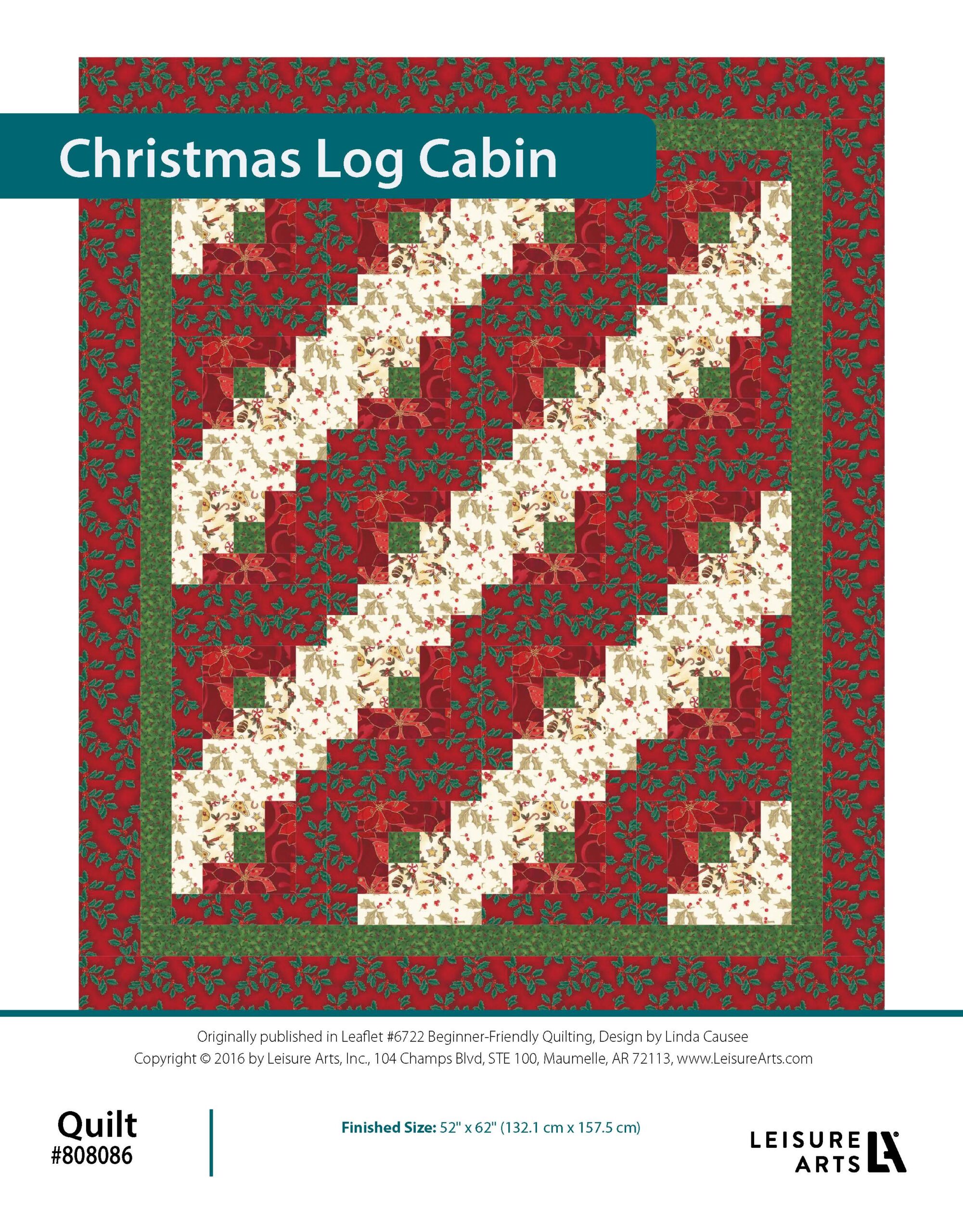 Leisure Arts Beginner Friendly Quilting Christmas Log Cabin ePattern