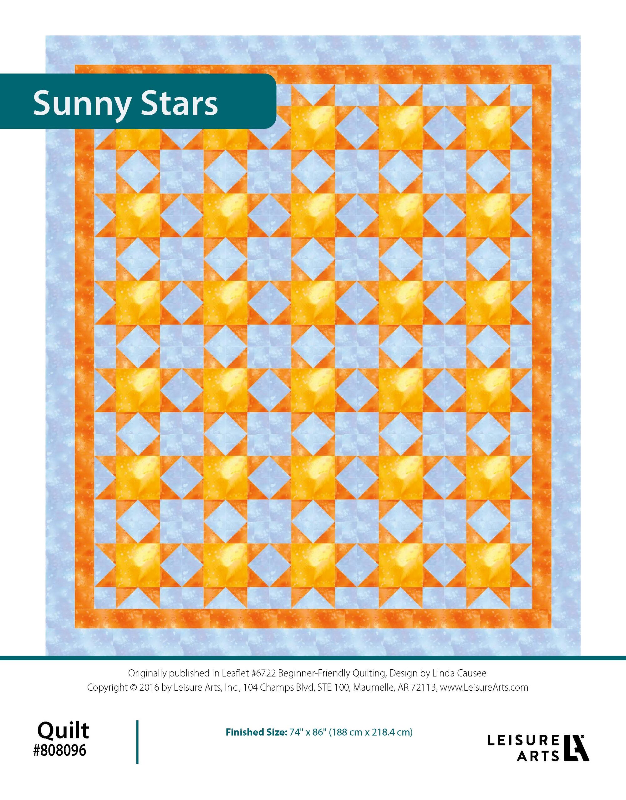 Leisure Arts Beginner Friendly Quilting Sunny Stars ePattern