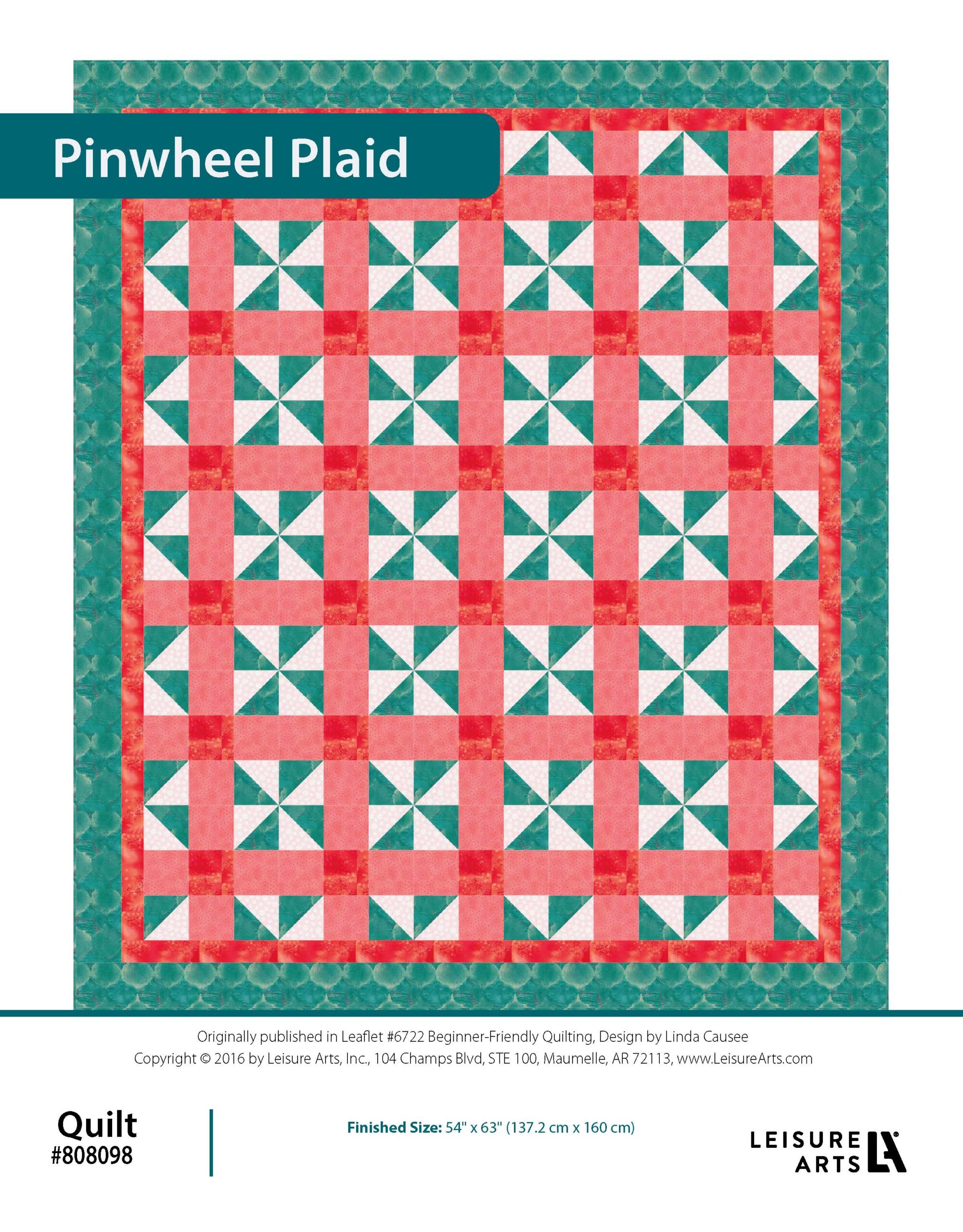 Leisure Arts Beginner Friendly Quilting Pinwheel Plaid ePattern