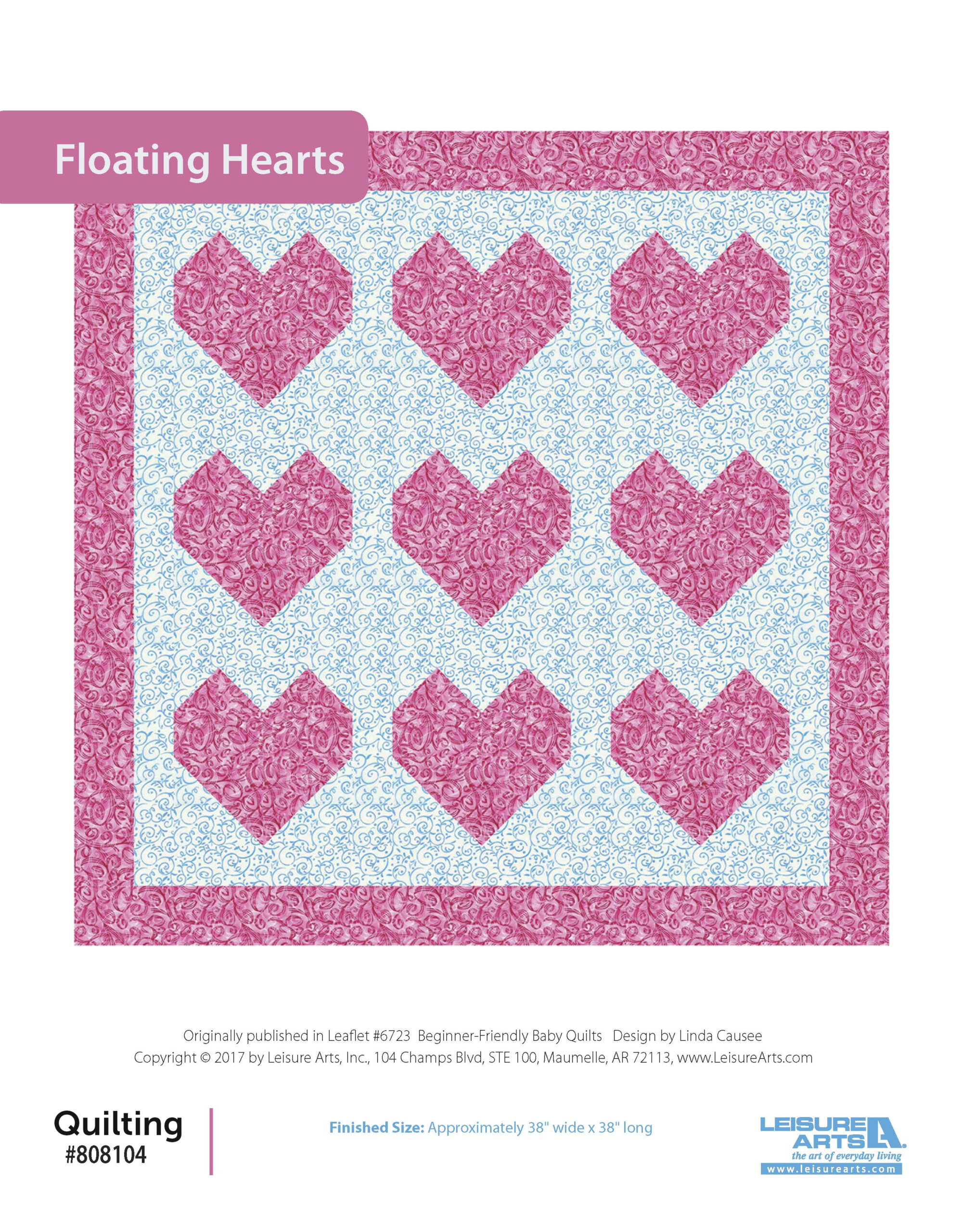 Leisure Arts BeginnerFriendly Baby Quilts Floating Hearts ePattern