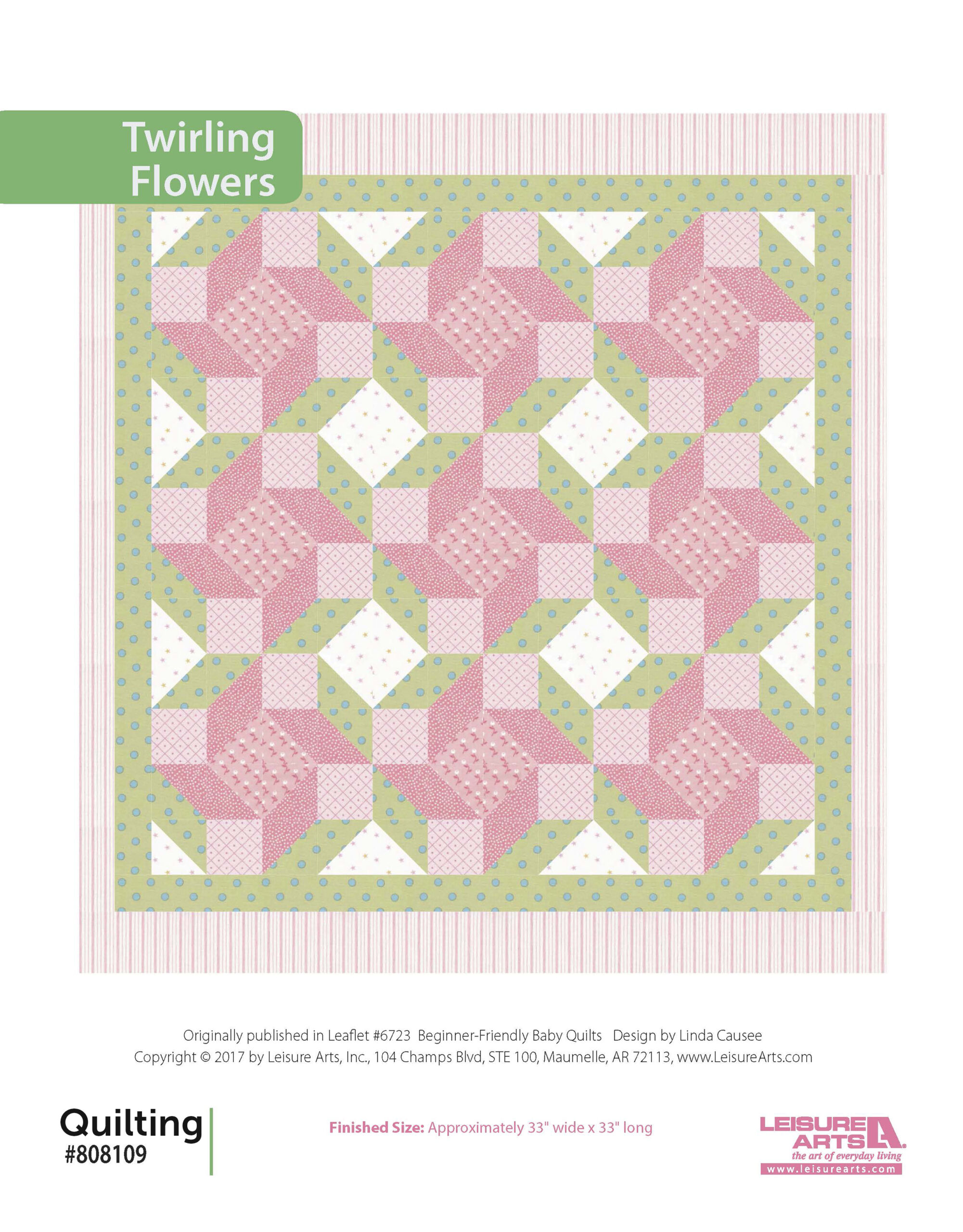 Leisure Arts BeginnerFriendly Baby Quilts Twirling Flowers ePattern