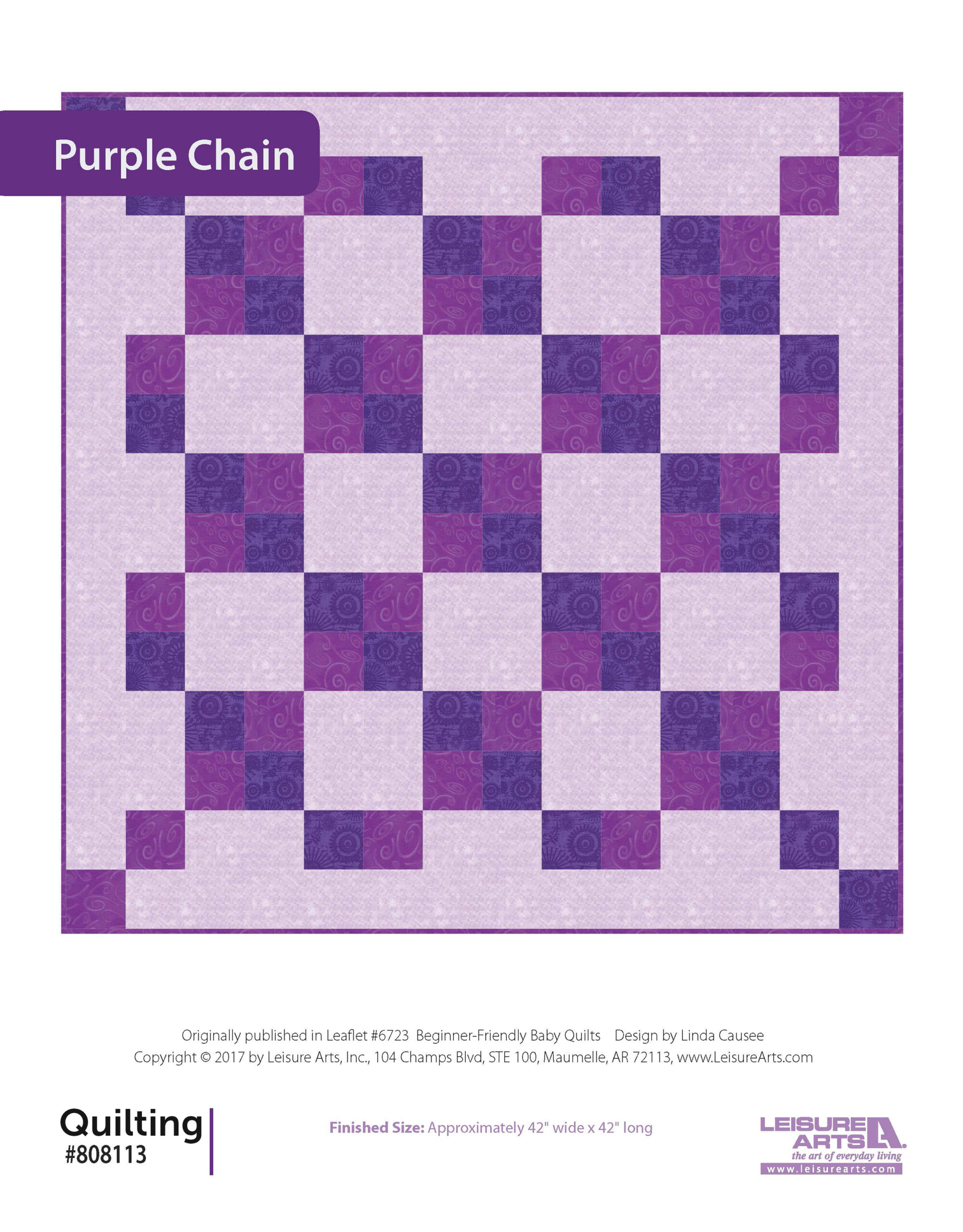 Leisure Arts BeginnerFriendly Baby Quilts Purple Chain ePattern