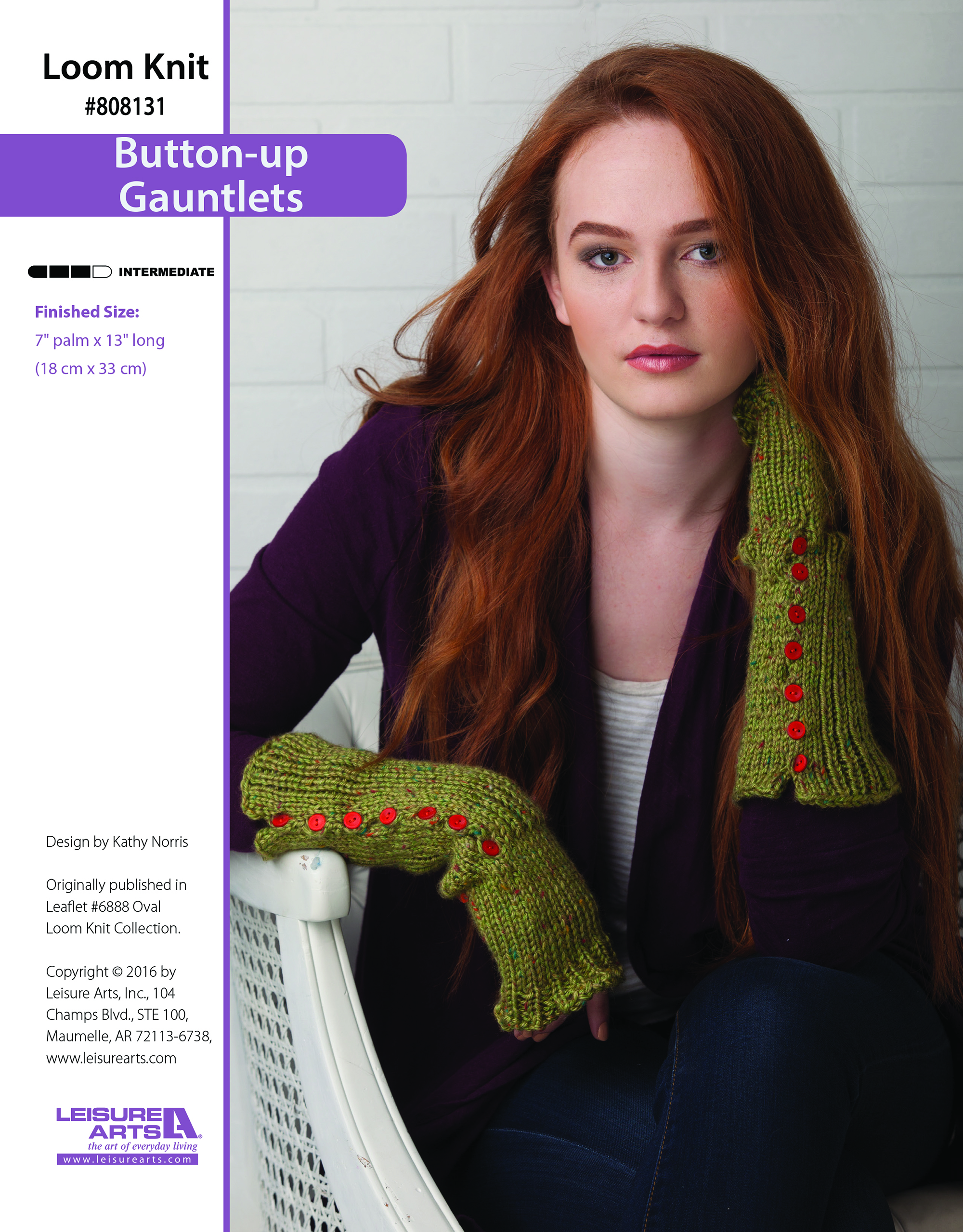Leisure Arts ePattern ButtonUp Gauntlets