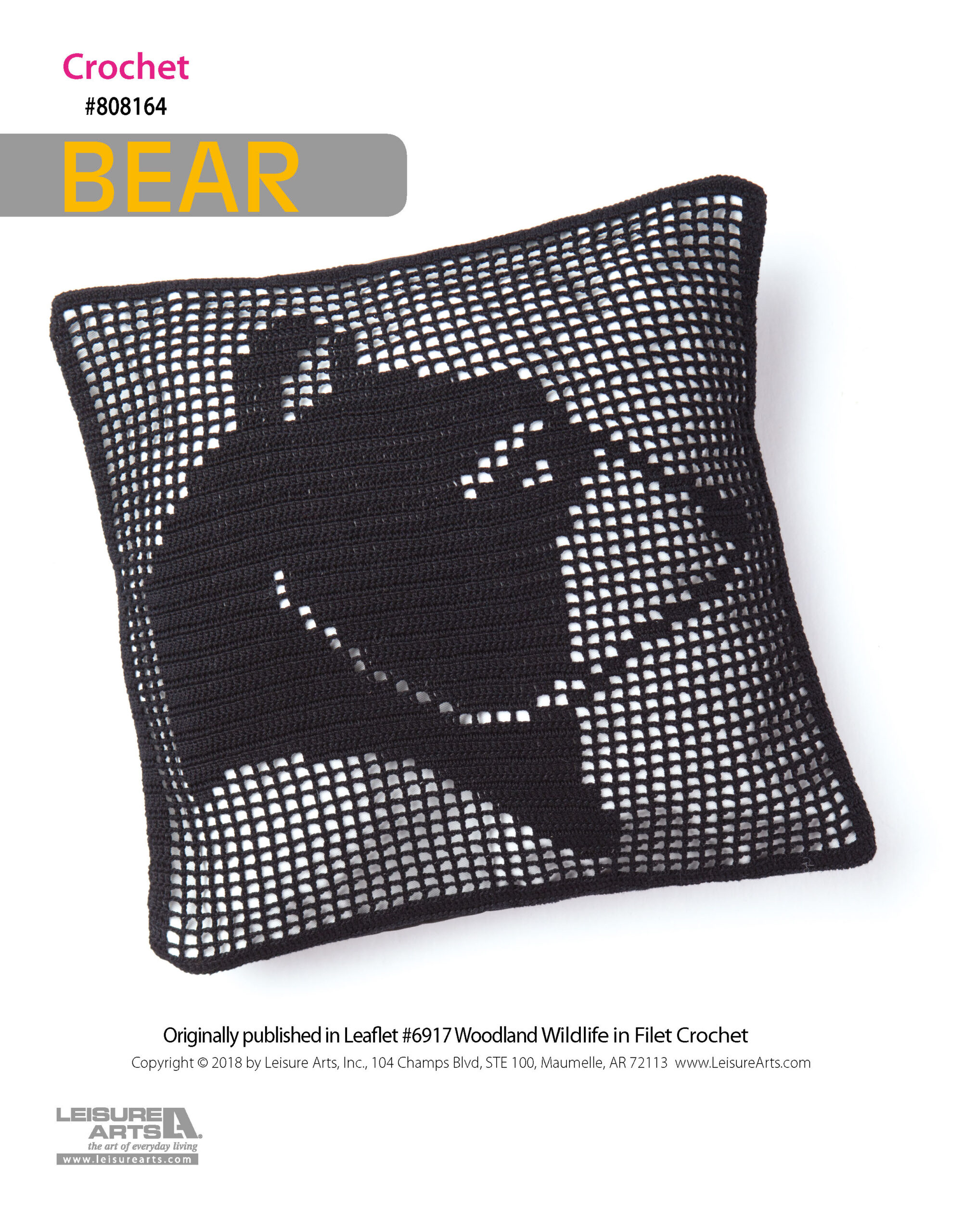 Leisure Arts Woodland Wildlife In Filet Crochet Bear ePattern