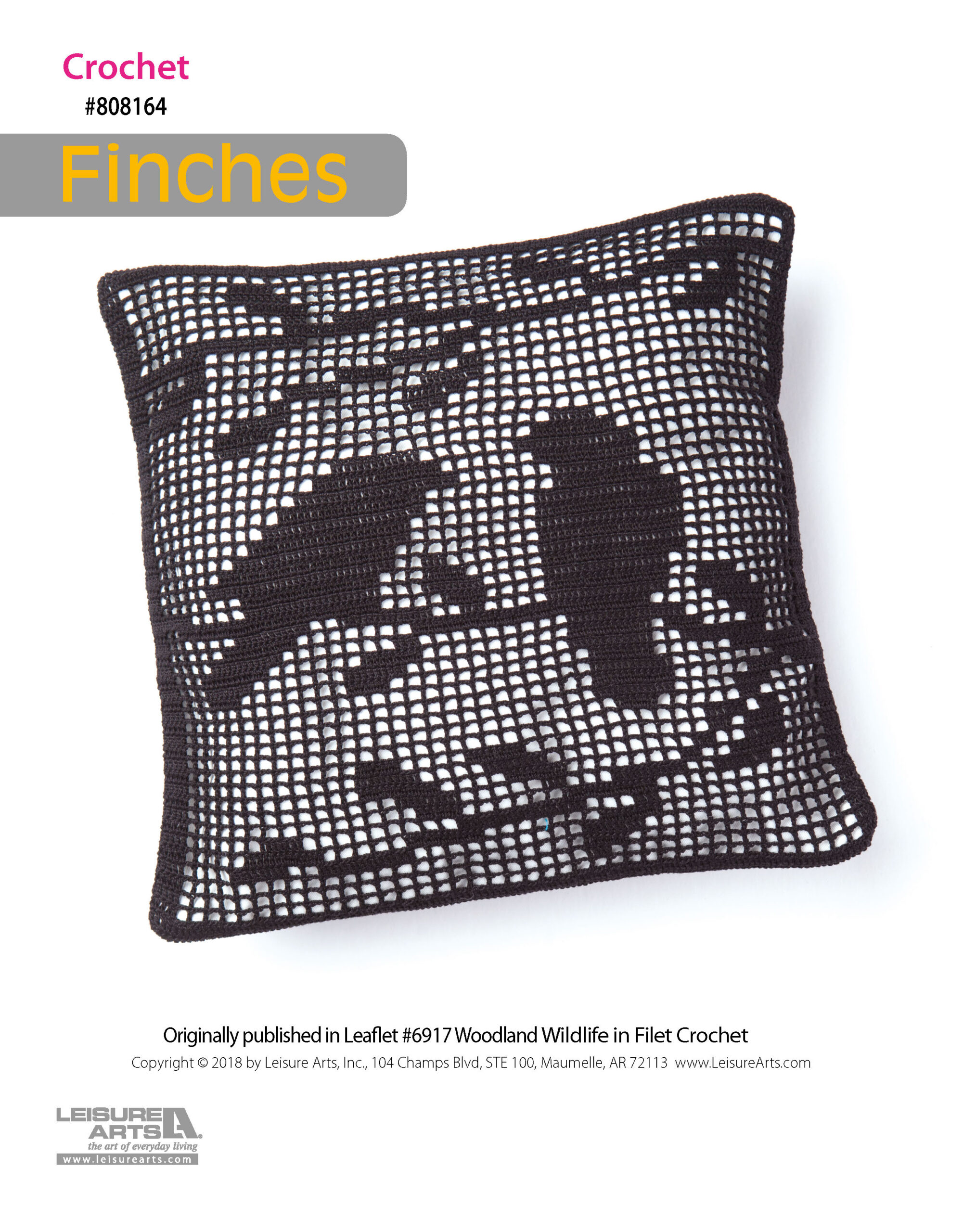 Leisure Arts Woodland Wildlife In Filet Crochet Finches ePattern