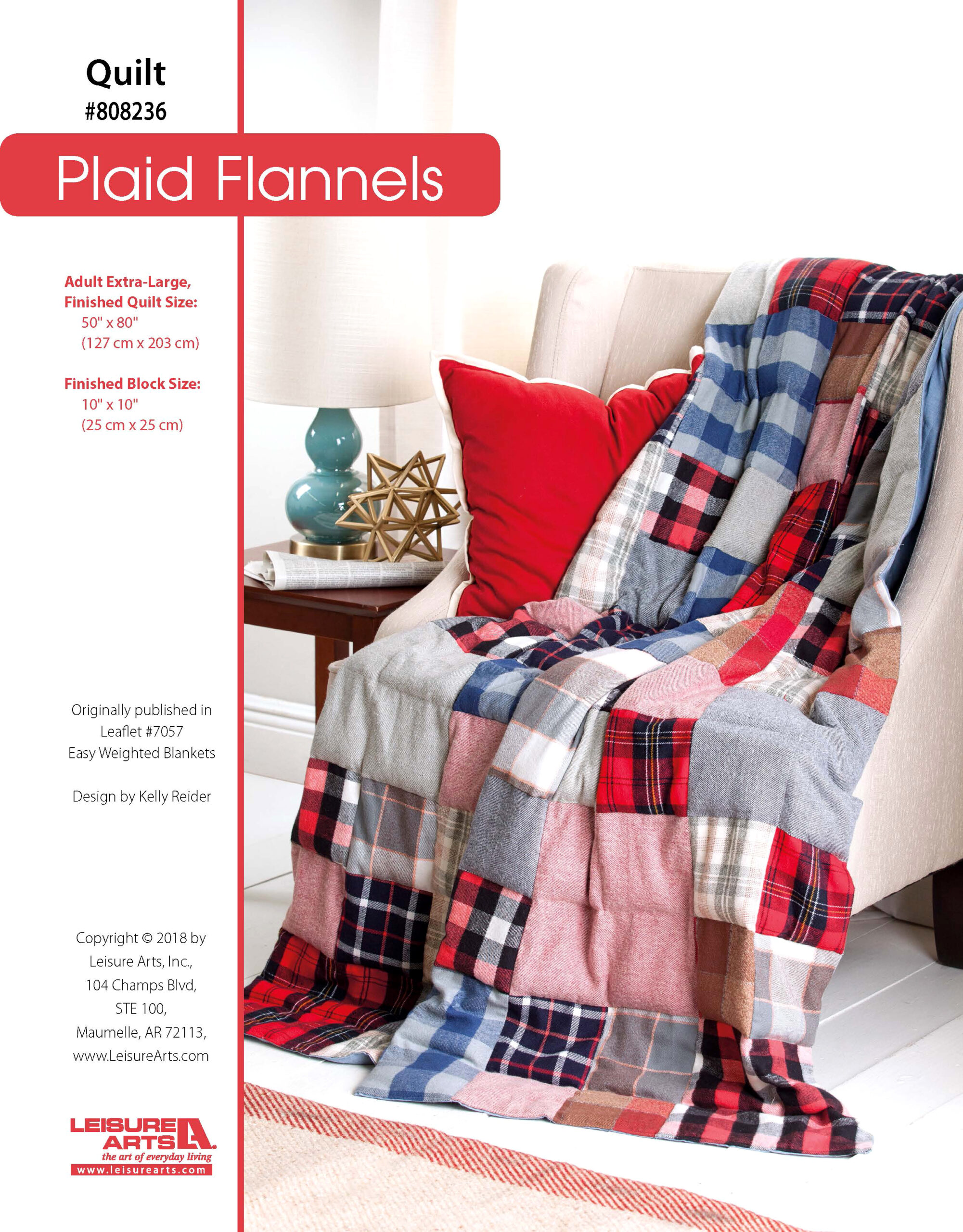 Leisure Arts ePattern Plaid Flannel Weighted Blanket