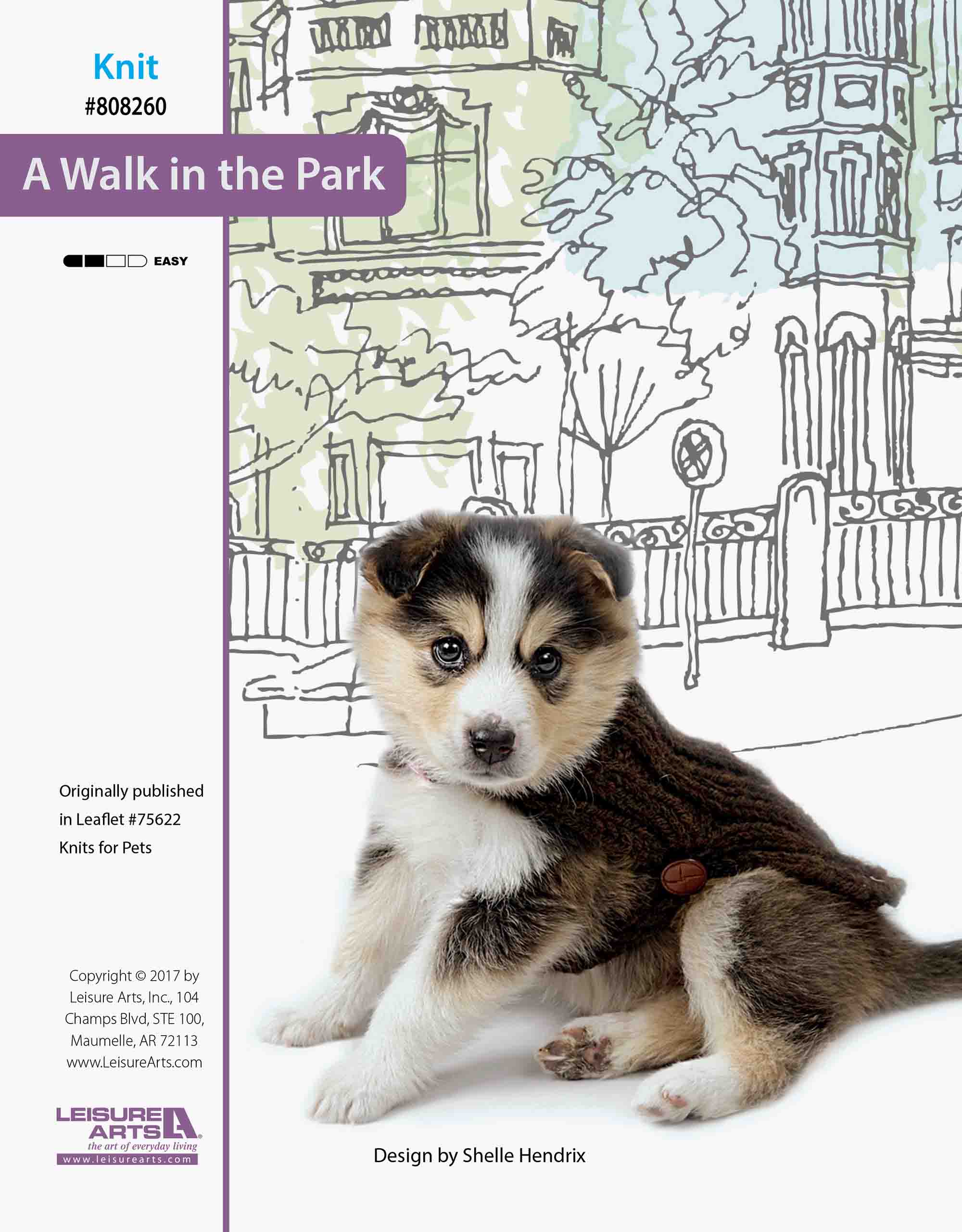 Leisure Arts Knits For Pets A Walk in the Park Knit ePattern