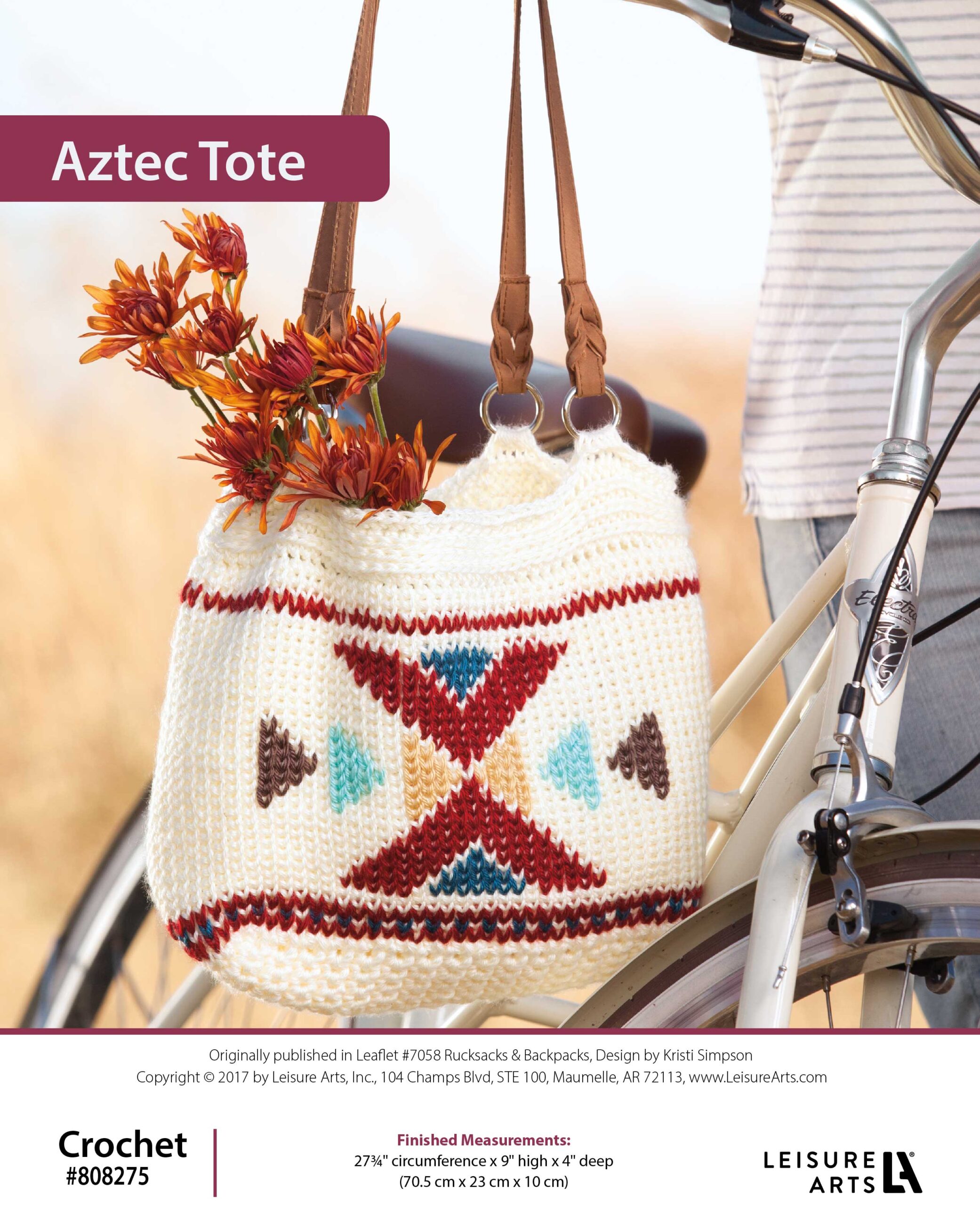 Leisure Arts Rucksacks Backpacks Crochet Aztec Tote ePattern