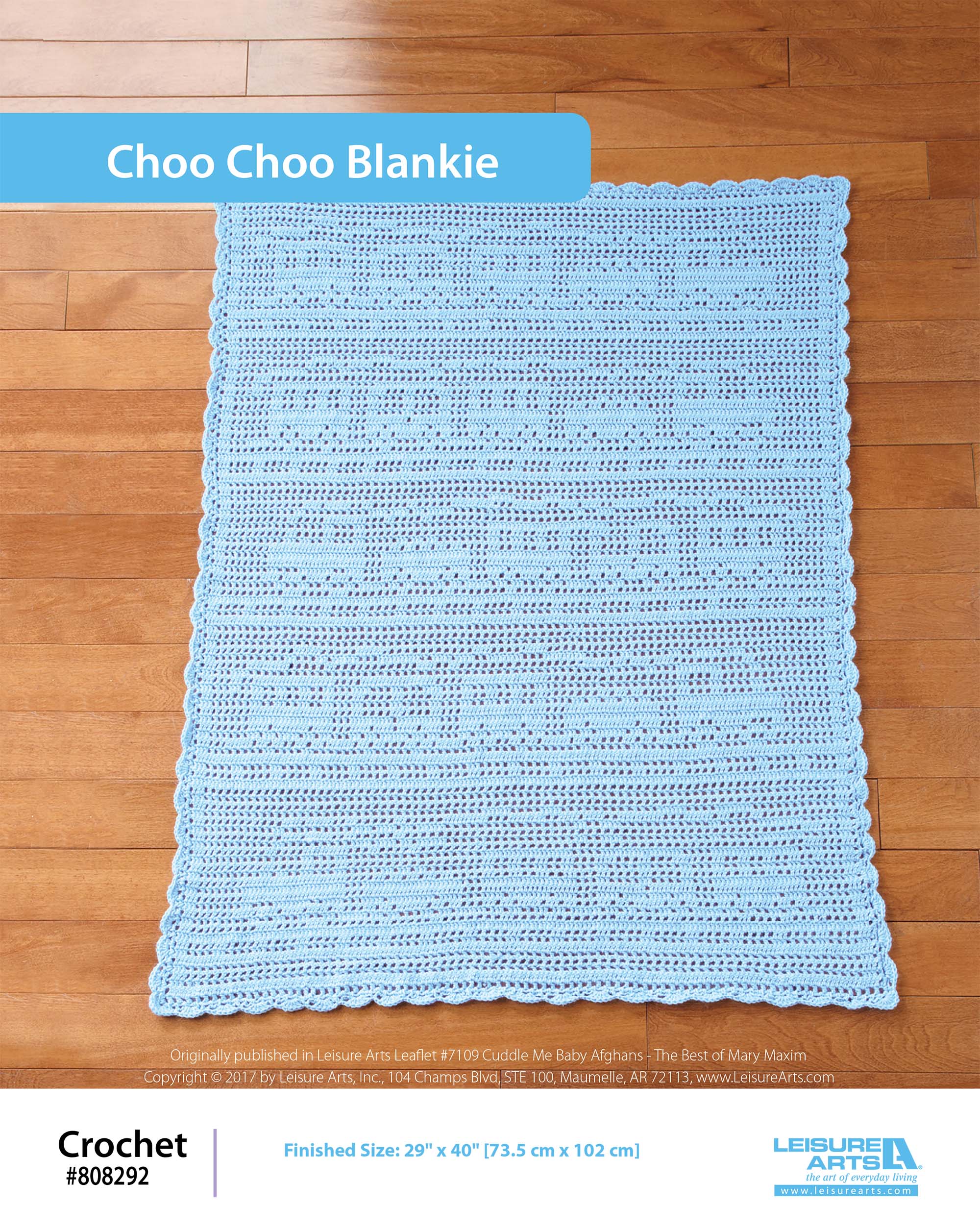 Leisure Arts Cuddle Me Baby Afghans Choo Choo Blankie Crochet ePattern