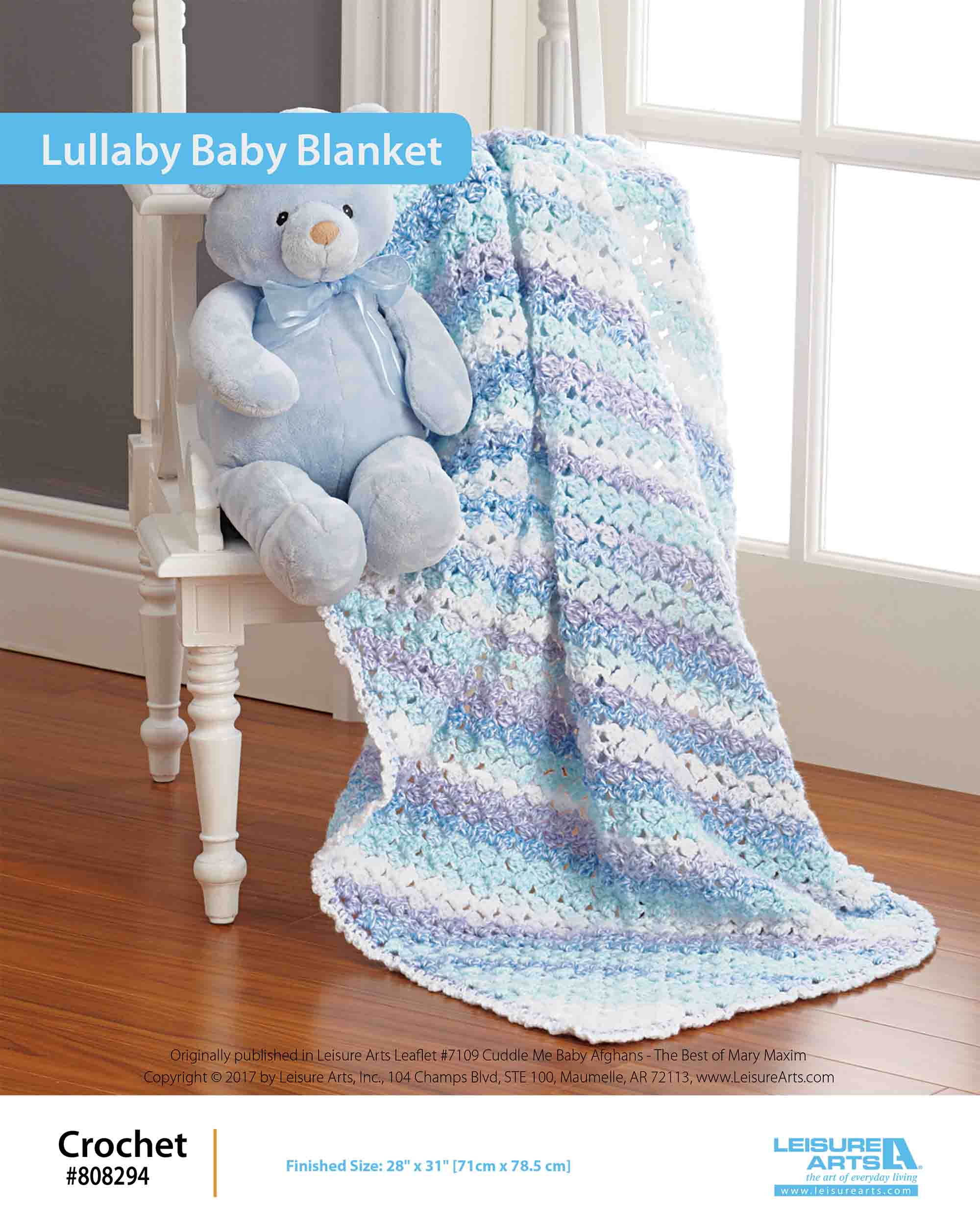 Leisure Arts Cuddle Me Baby Afghans Lullaby Baby Blanket Crochet ePattern