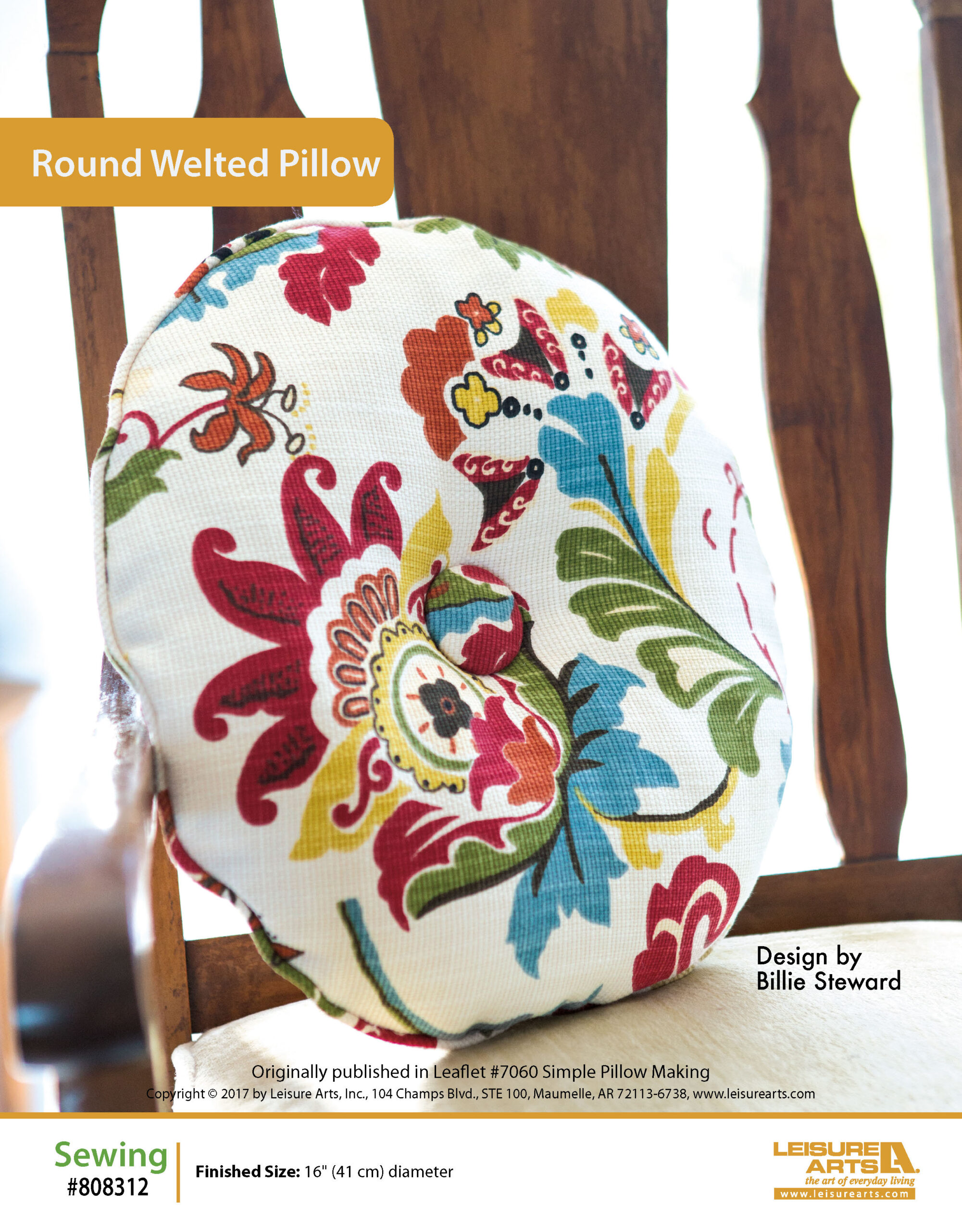 Leisure Arts ePattern Round Welted Pillow