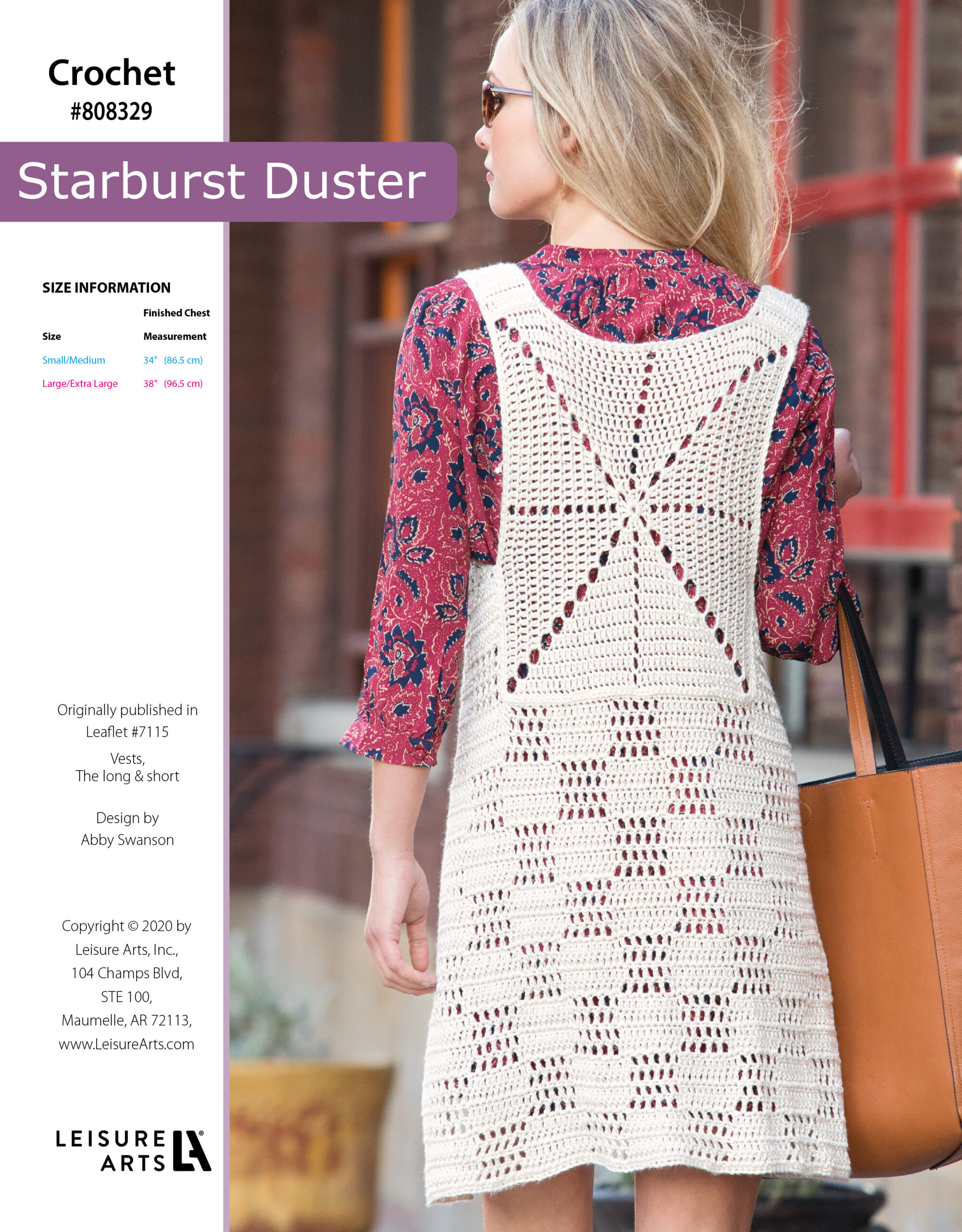 Leisure Arts ePattern Vests The Long Short Starburst Duster Crochet
