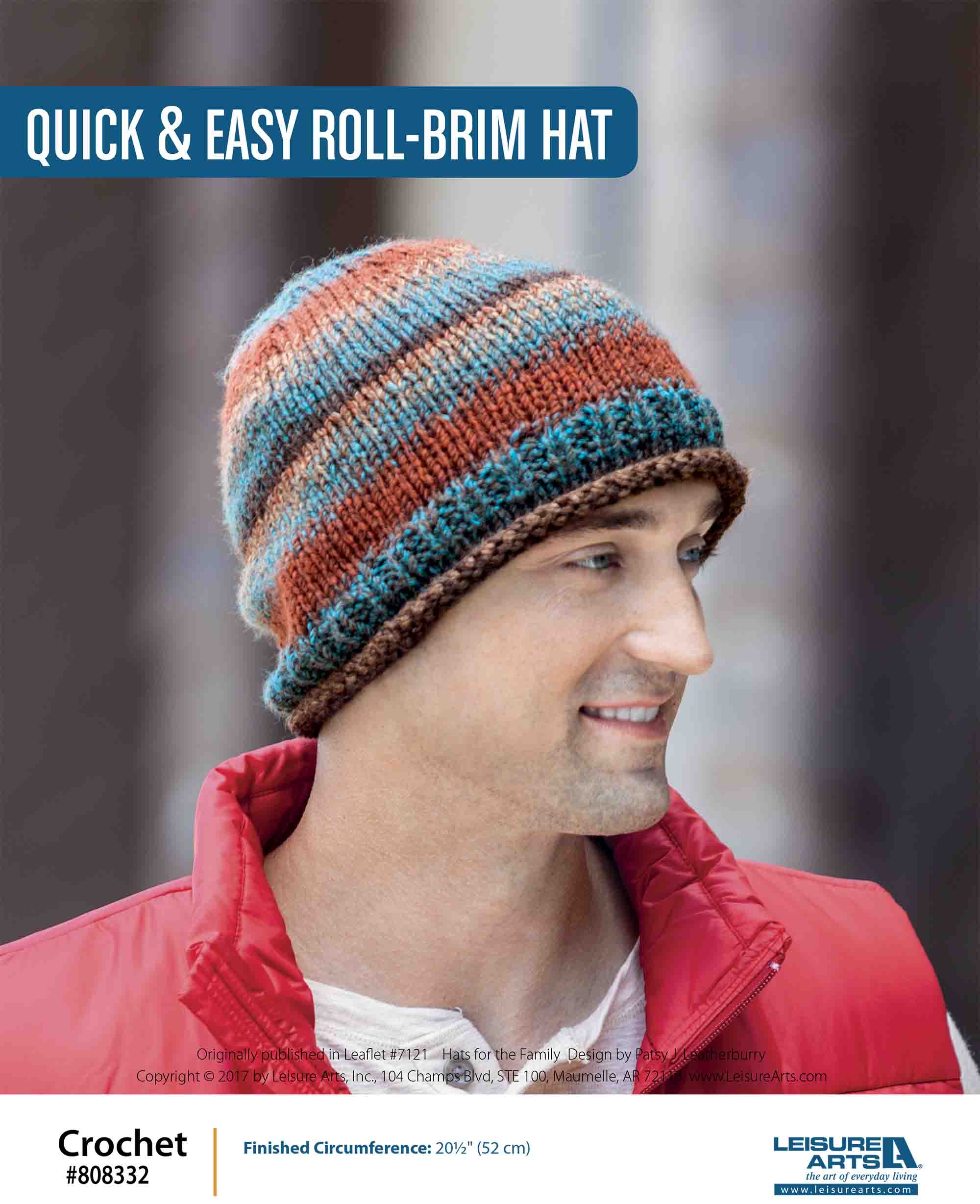 Leisure Arts Hats For The Family Quick Easy Roll Brim Hat Knit ePattern