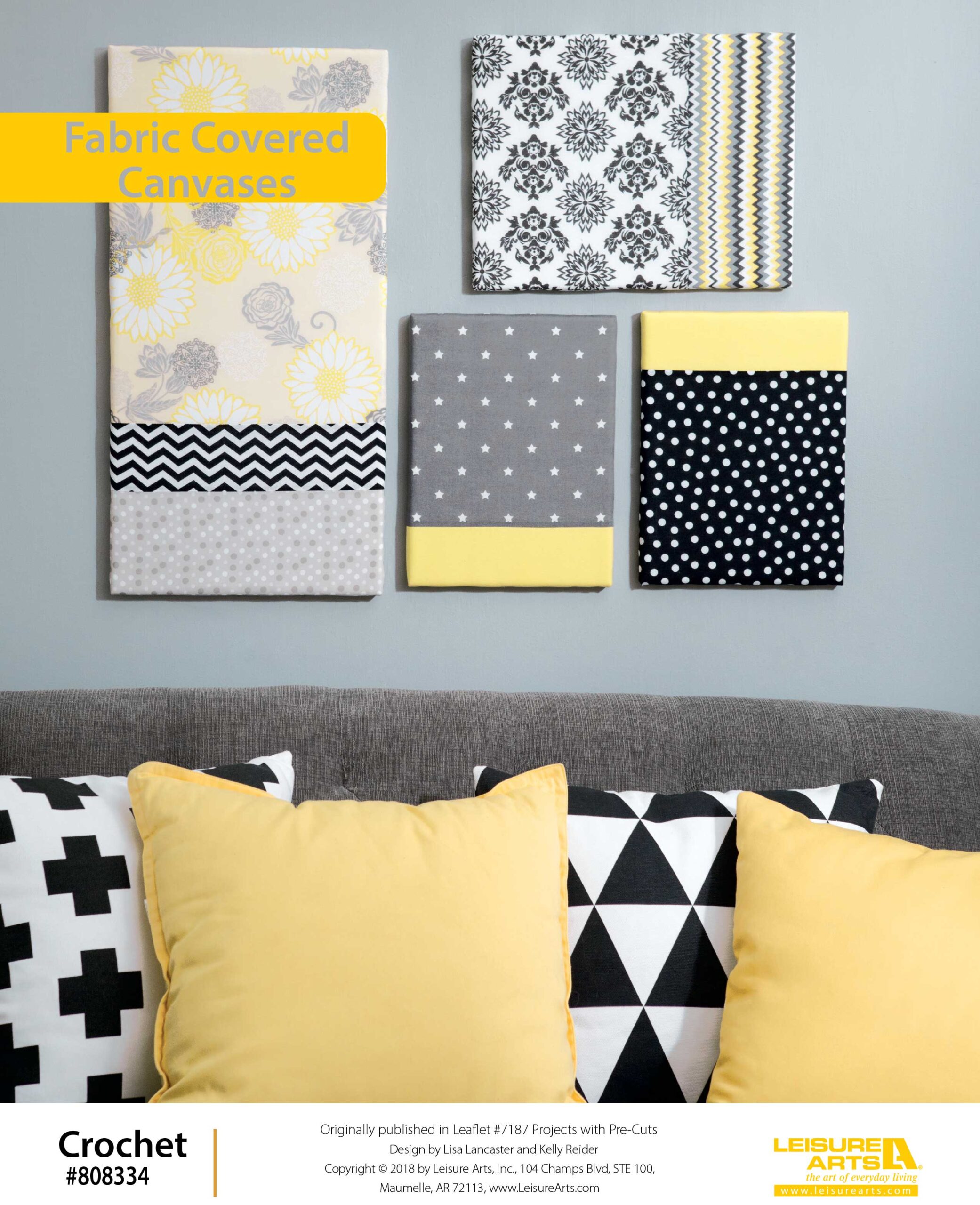 Leisure Arts Projects With PreCuts Quilt And Sew Fabric Covered Canvases ePattern