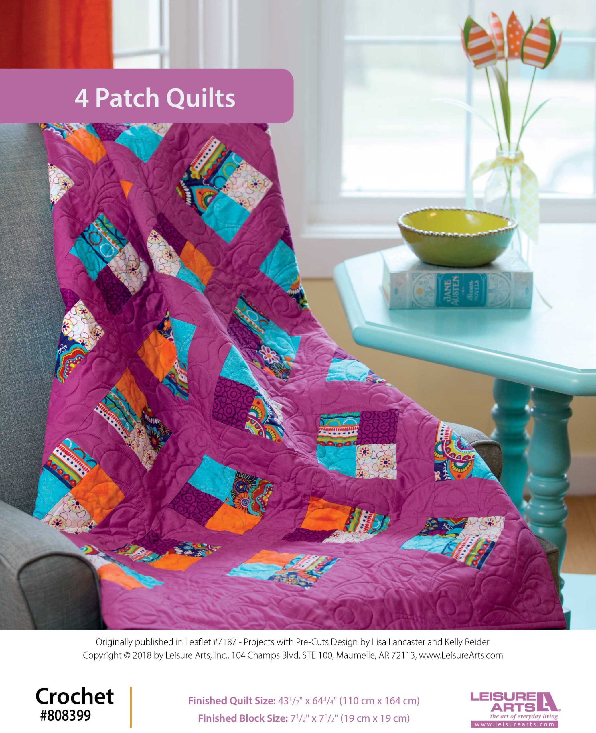 Leisure Arts Projects With PreCuts Quilt And Sew 4 Patch Quilt ePattern