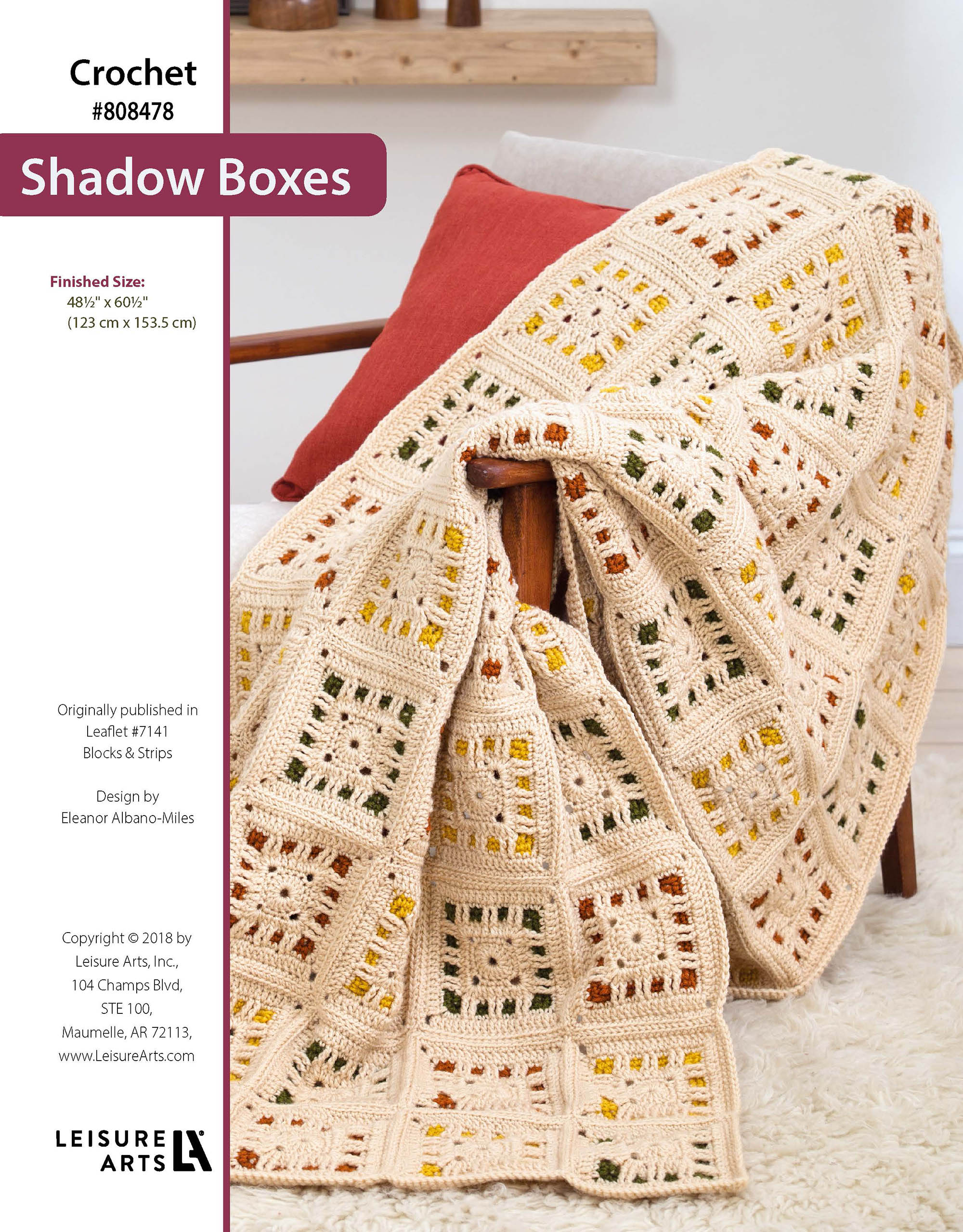 Leisure Arts Blocks Strips Shadow Boxes Crochet Blanket ePattern