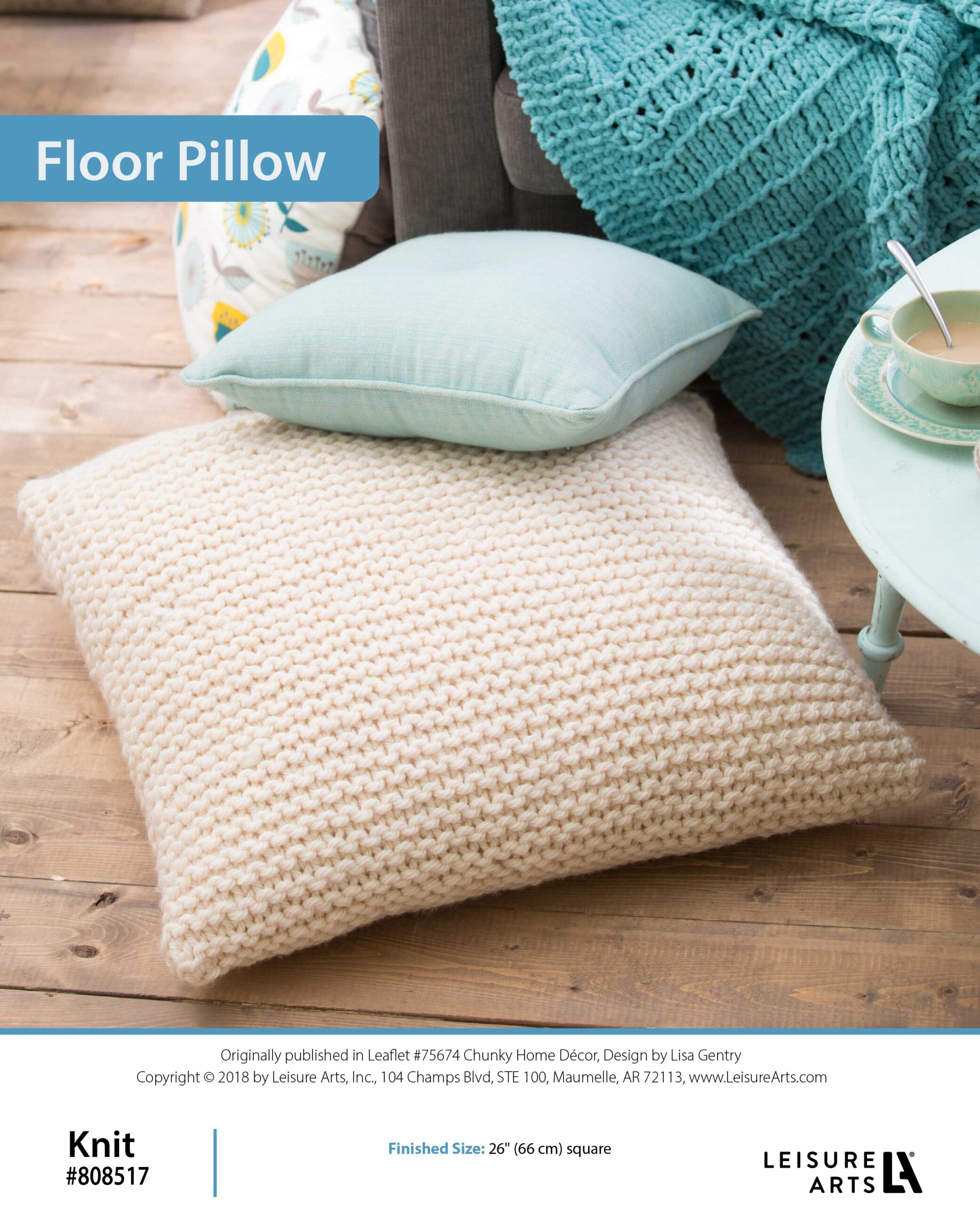 Leisure Arts Chunky Home Decor To Knit Floor Pillow ePattern