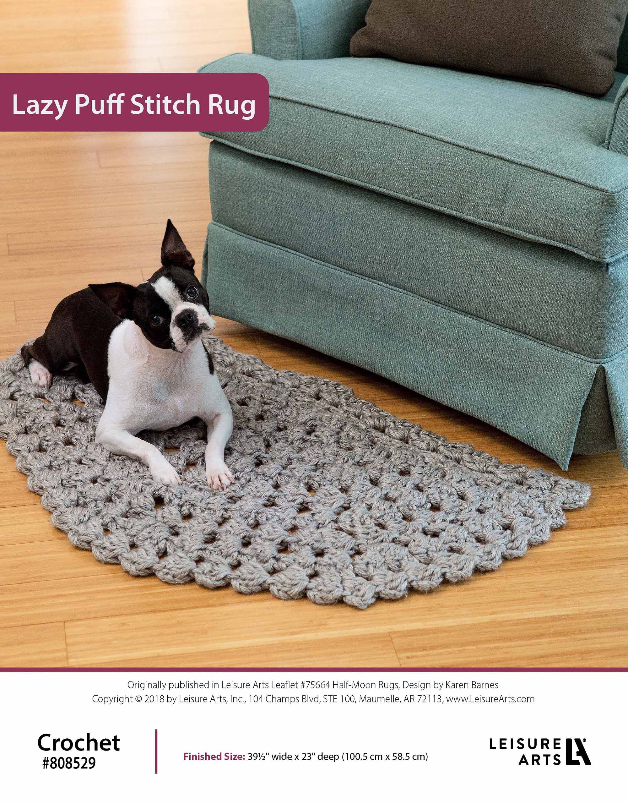 Leisure Arts Half Moon Rugs Lazy Puff Stitch Crochet ePattern