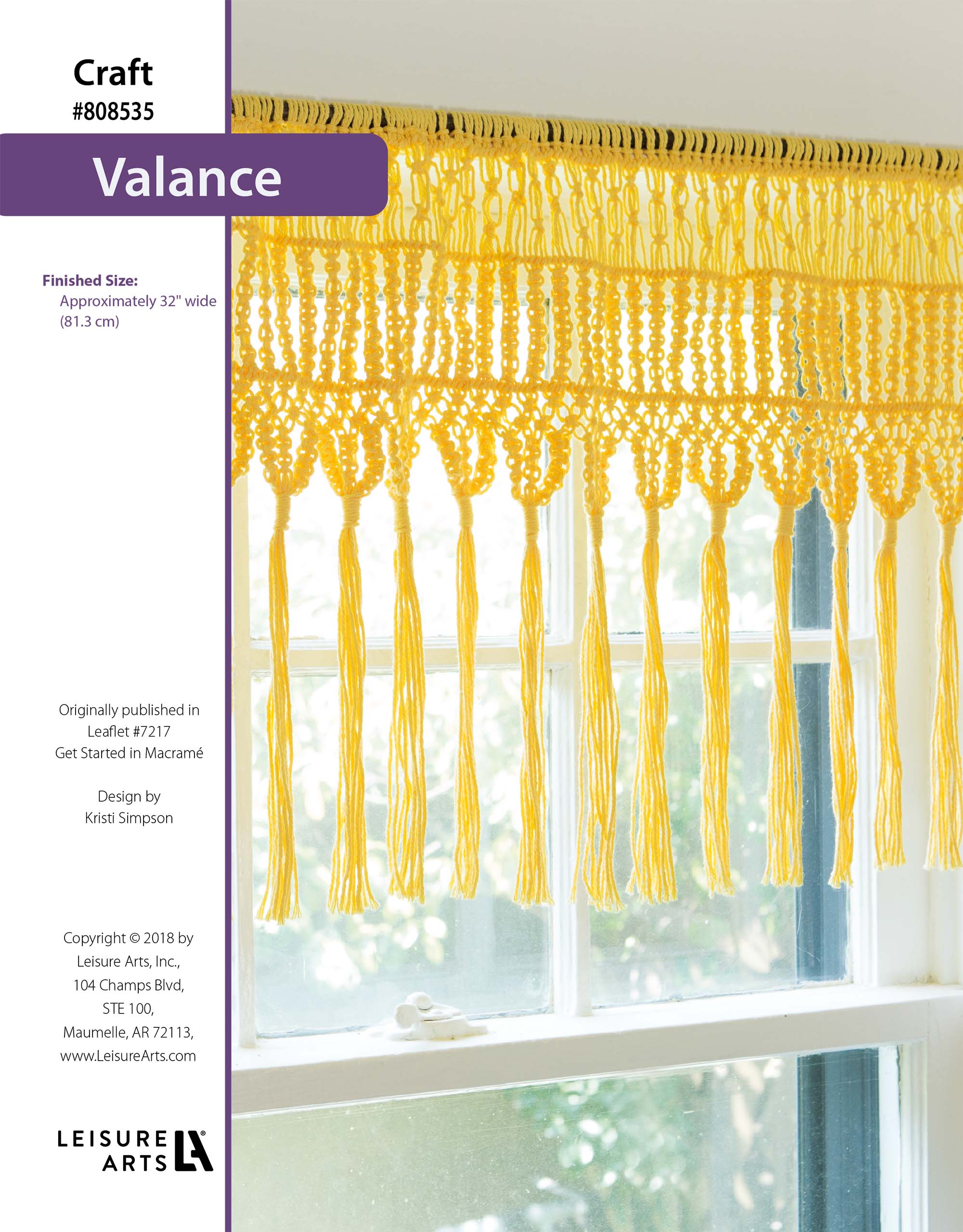 Leisure Arts Macrame Window Valance ePattern