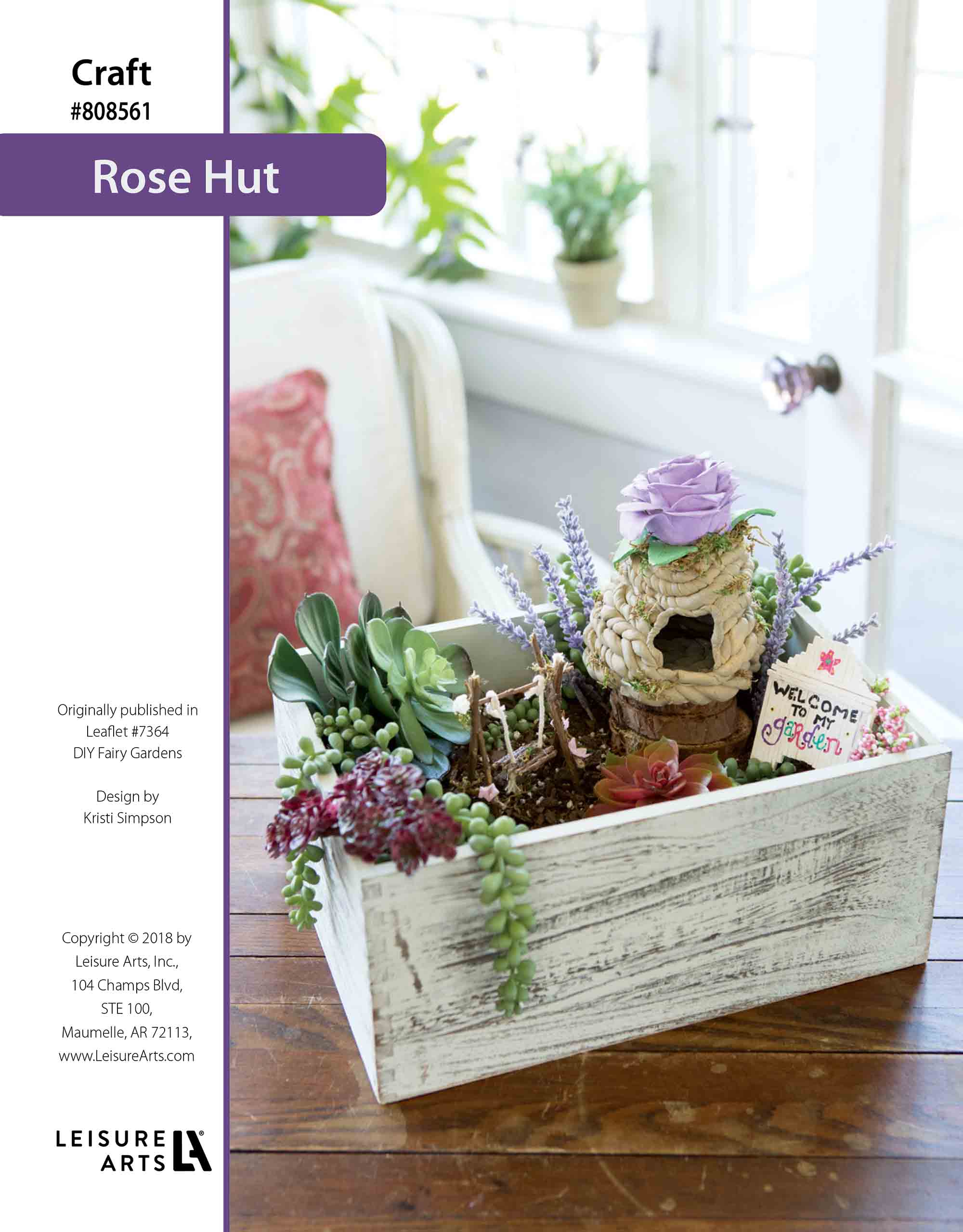 Leisure Arts DIY Fairy Garden Rose Hut ePattern