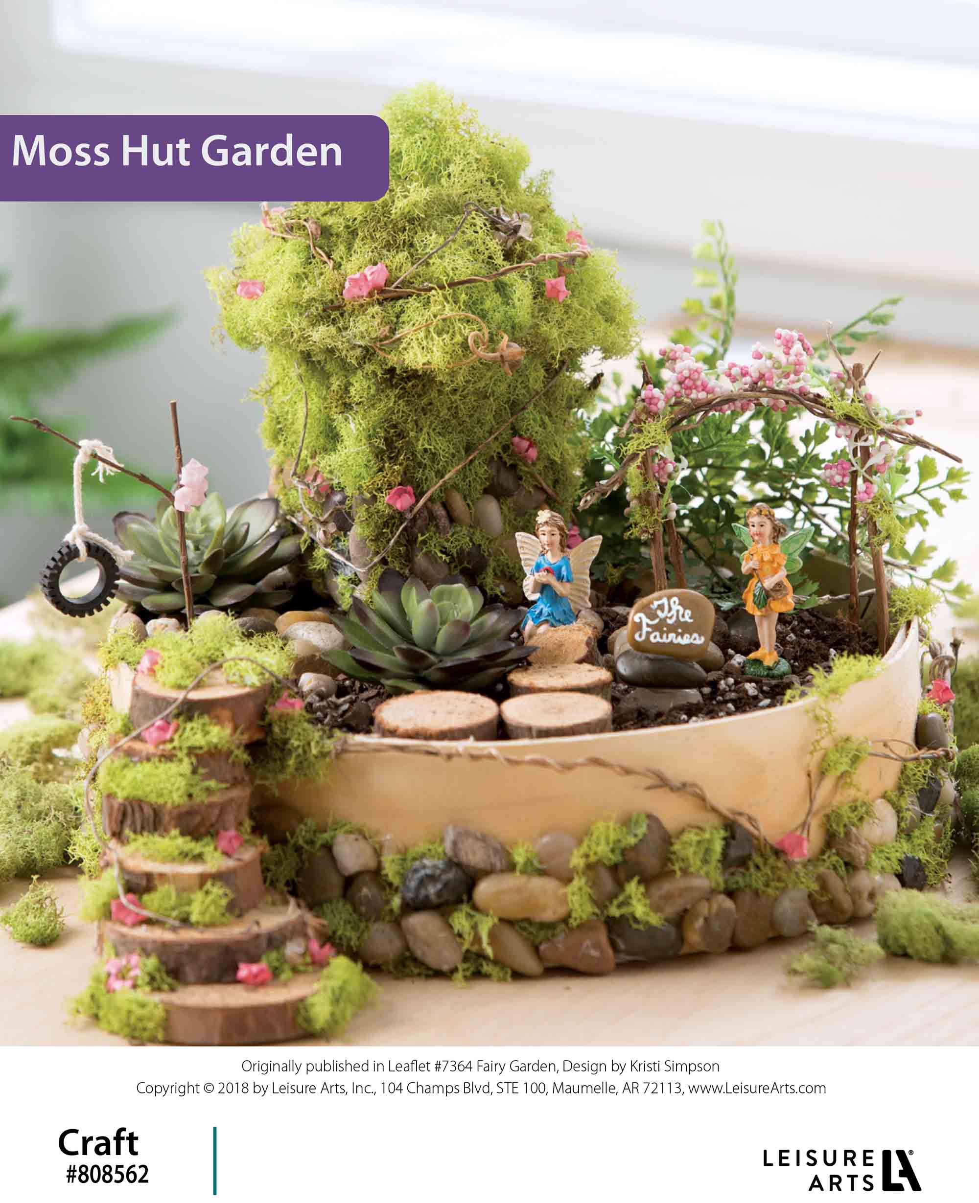 Leisure Arts DIY Fairy Garden Moss Hut ePattern