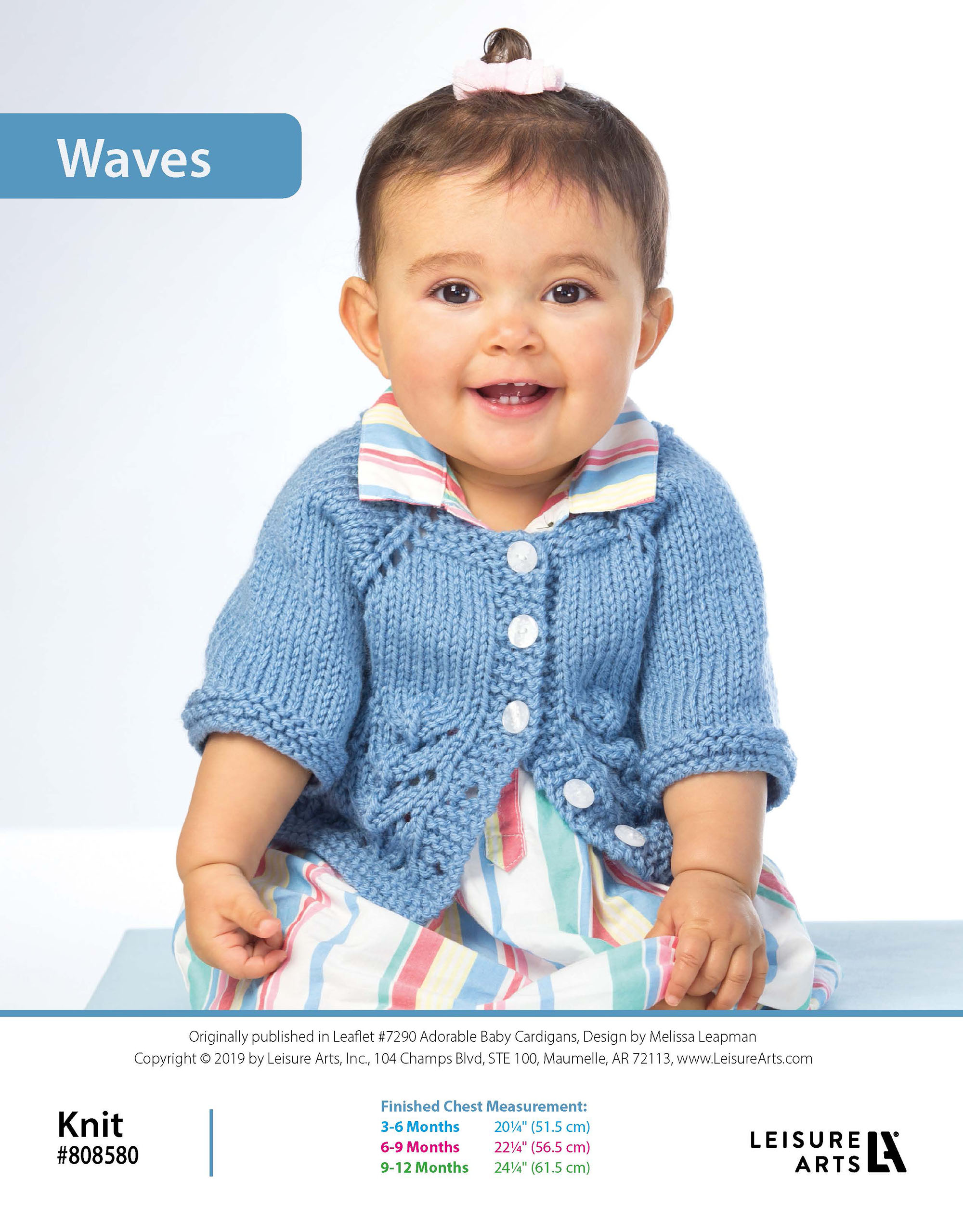 Leisure Arts Adorable Baby Cardigans Waves Knit ePattern