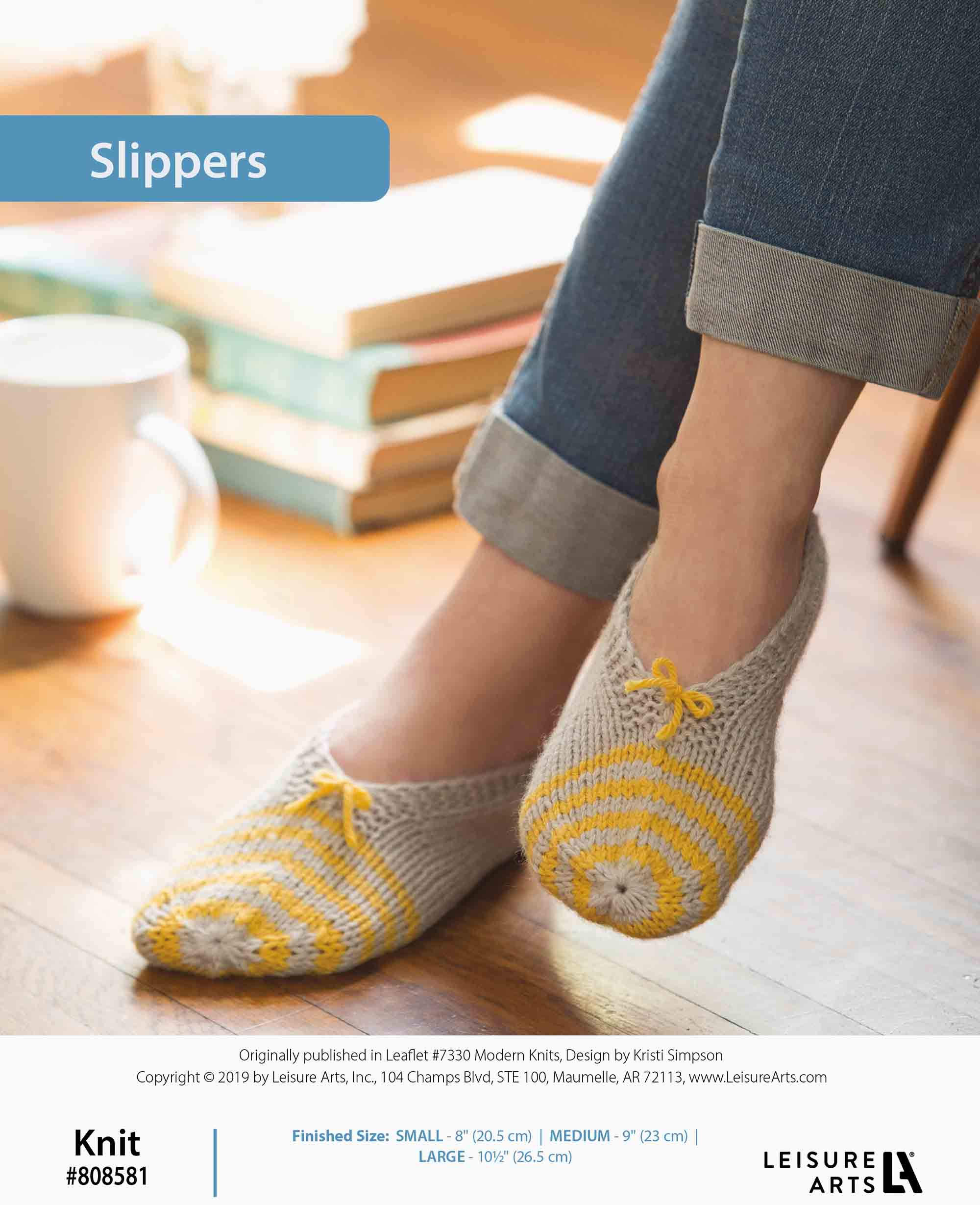 Leisure Arts Slippers Knit ePattern