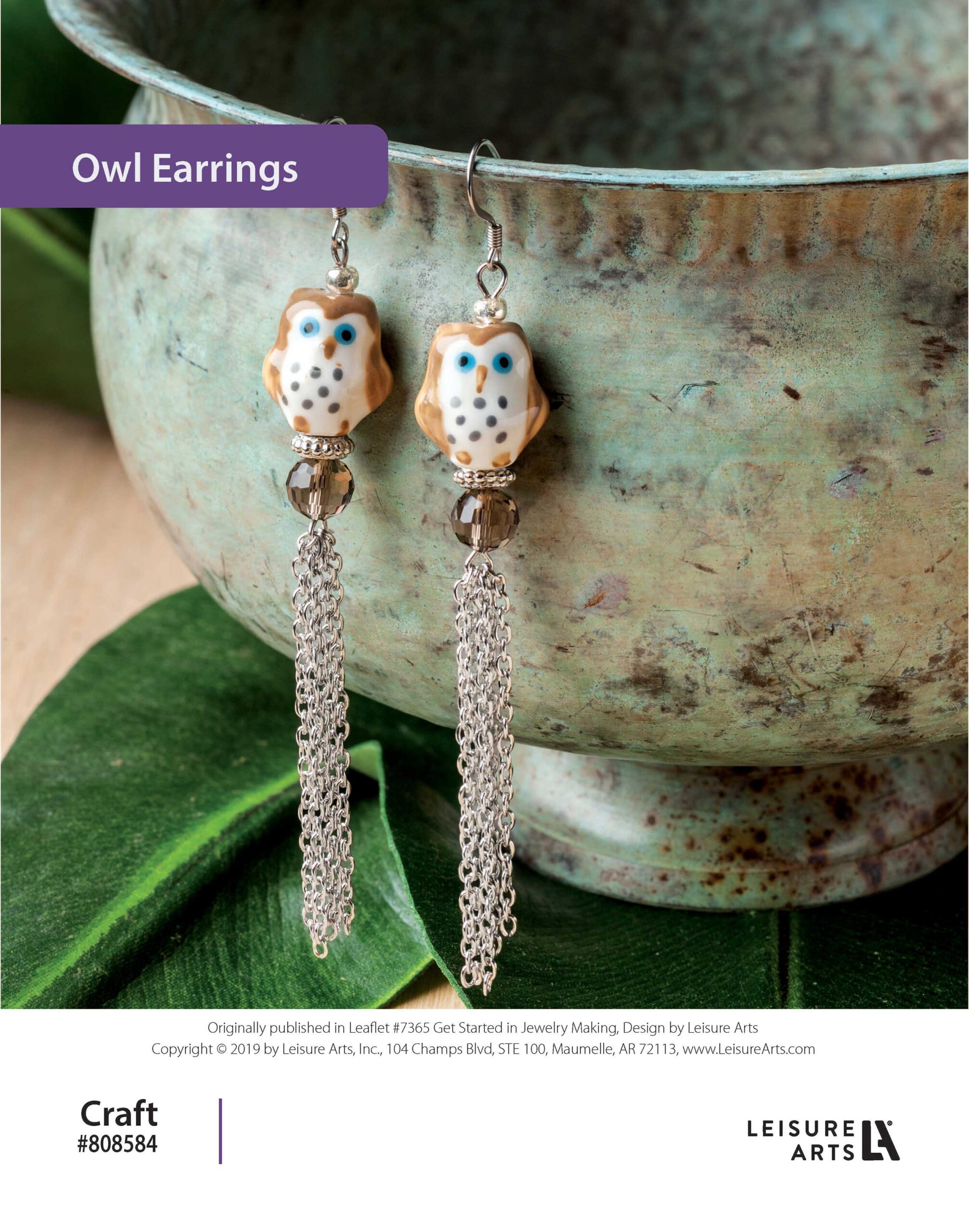 Leisure Arts Get Started In Jewelry Making Owl Earrings ePattern
